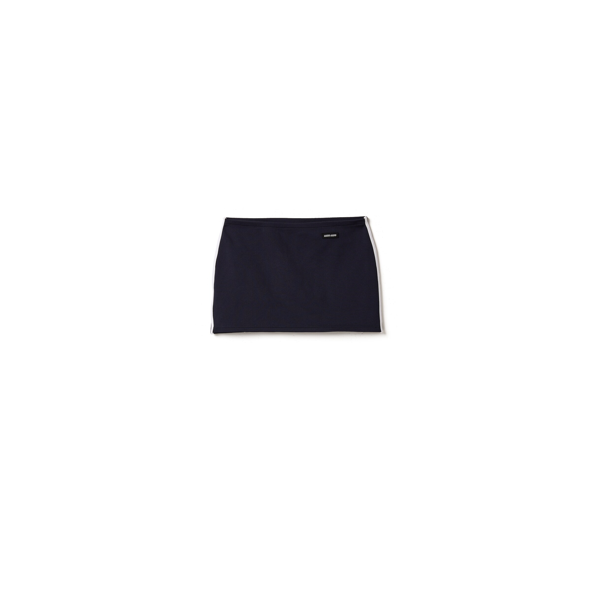 Miu Miu Jupe Courte En Fil Technique, Femme, Bleu/blanc, Taille 42