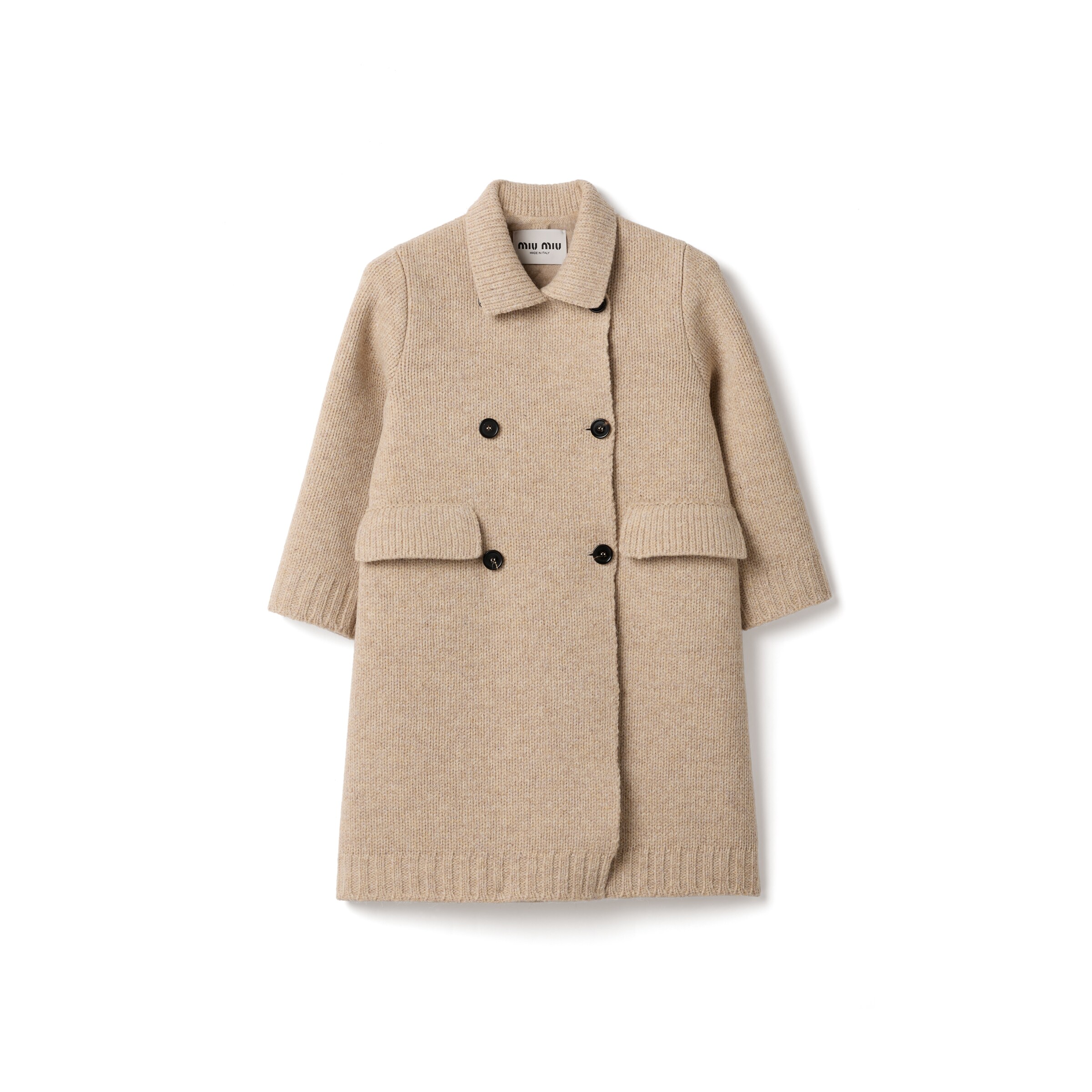 Miu Miu Veste En Laine Brodée, Femme, Beige Sable, Taille 38