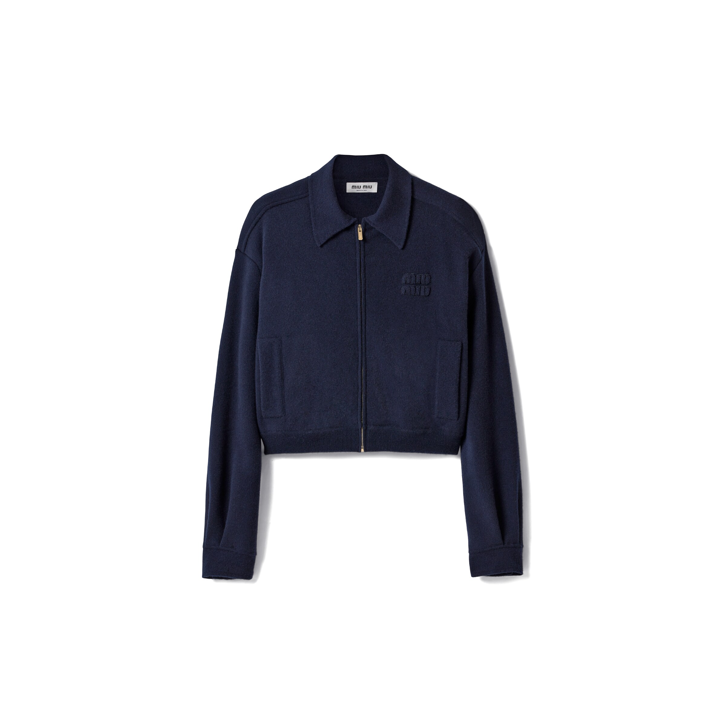 Miu Miu Blouson En Laine Et Cachemire, Femme, Bleu, Taille 36