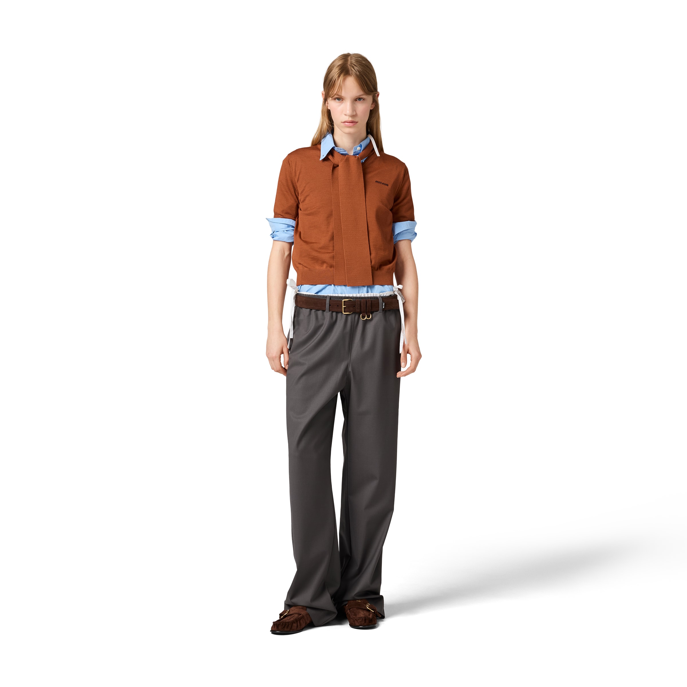 Miu Miu Wool Sweater In Rust