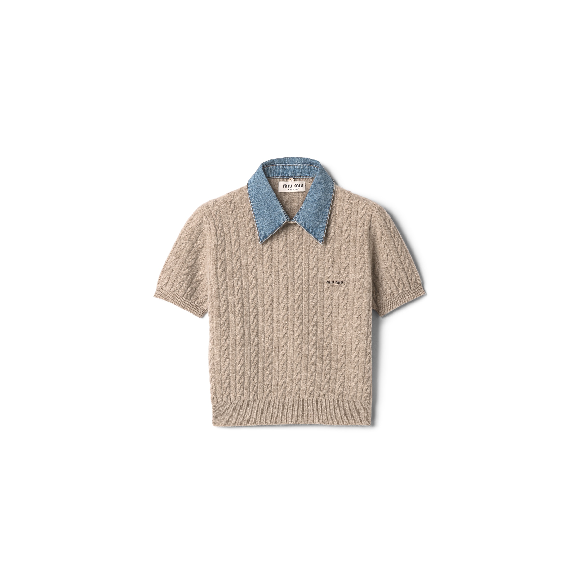Wool And Cashmere Knit Sweater, Woman, Sand Beige, Size 36