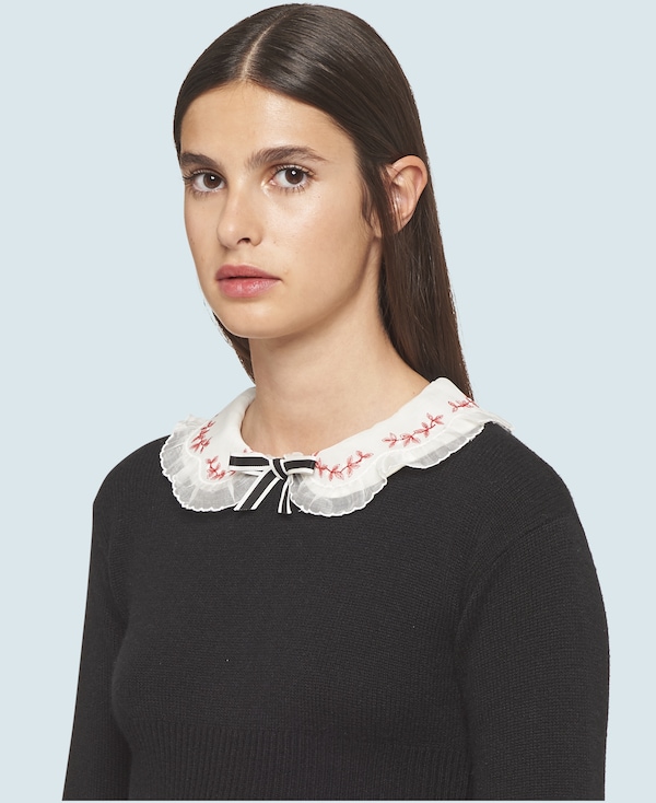collar under crew neck sweater