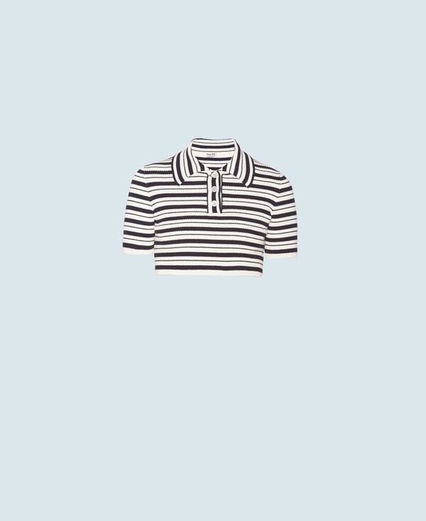striped polo sweater