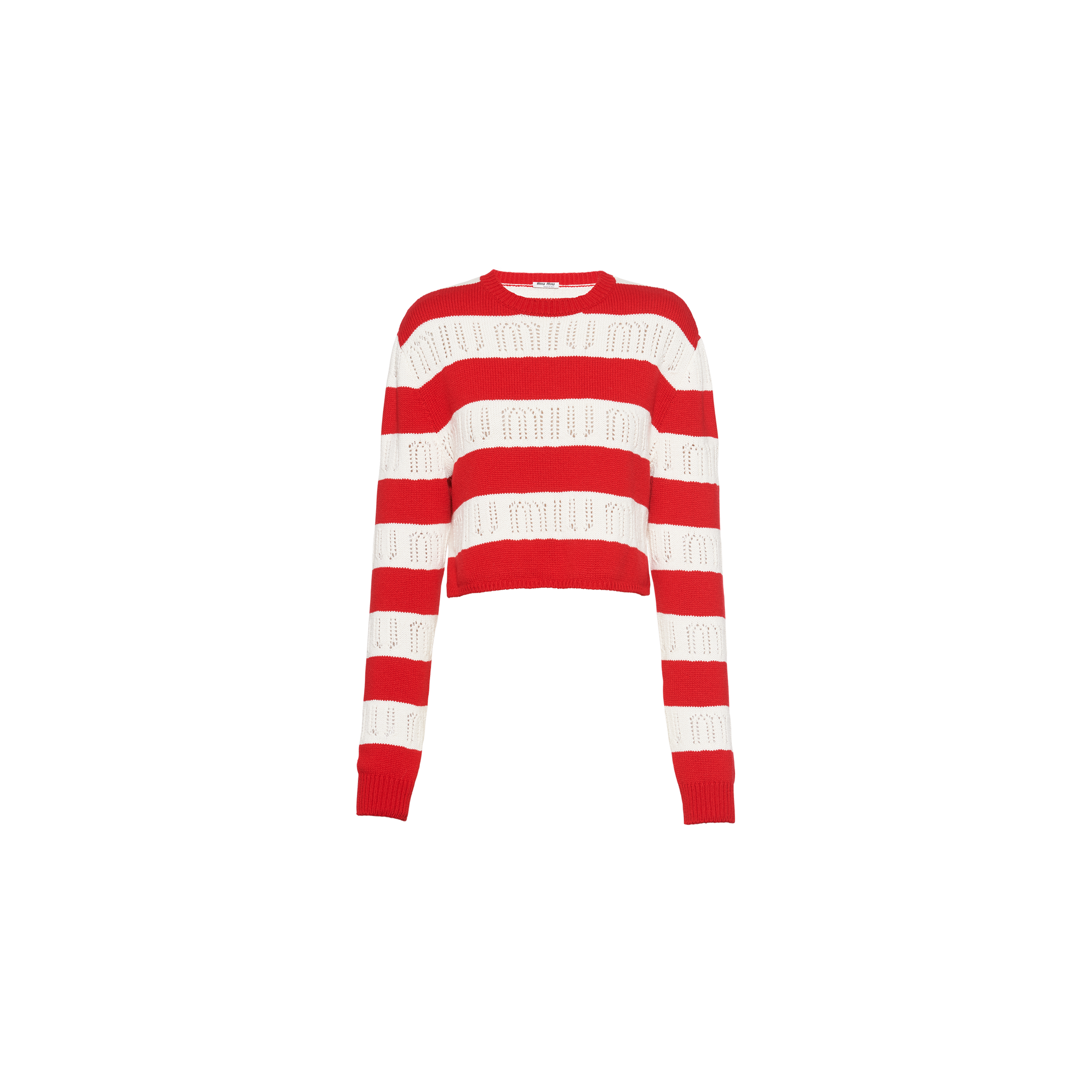 red sweater white stripe