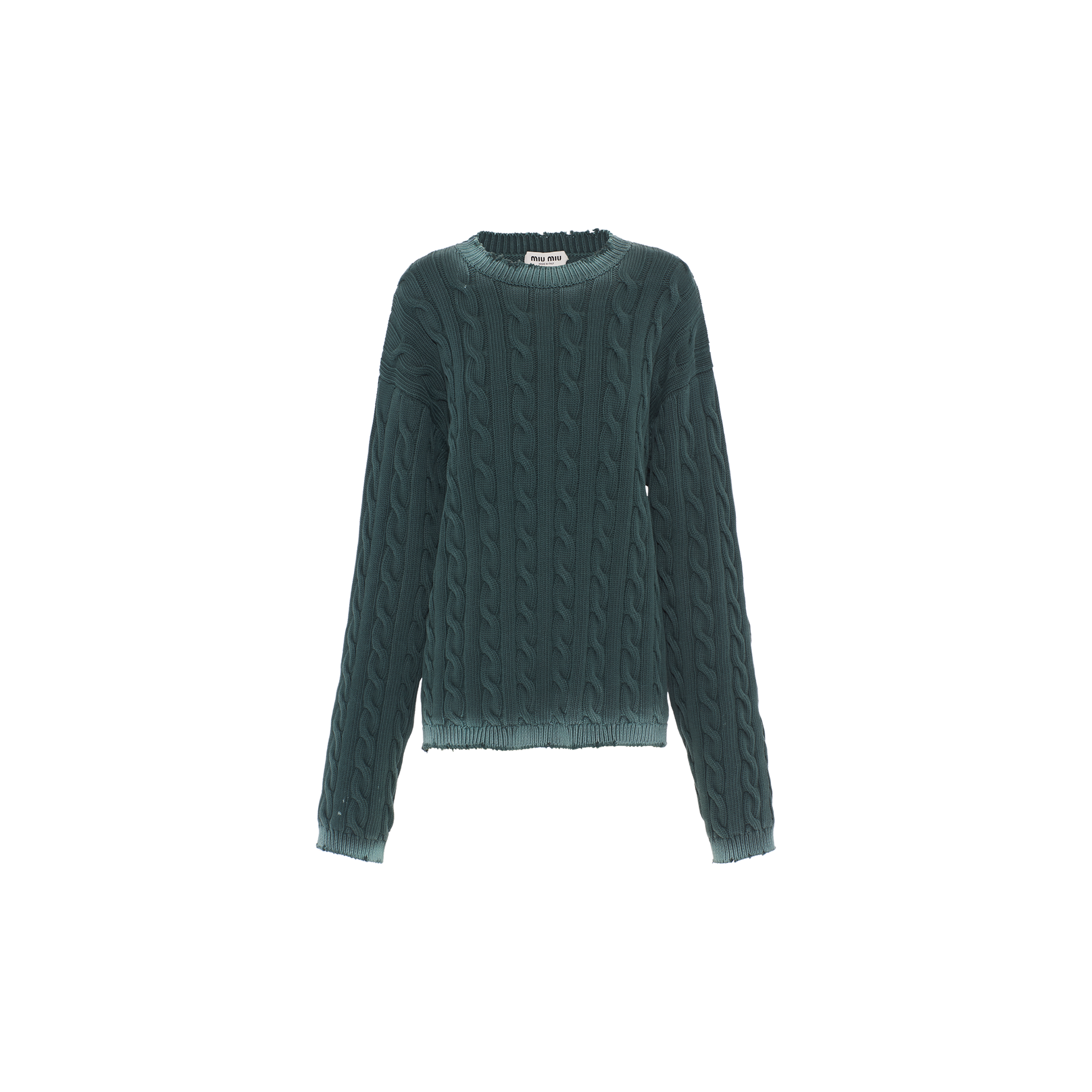 Cut-out cotton sweater Dark teal/astral 