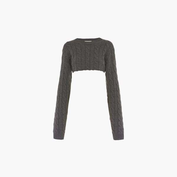 Cropped cashmere sweater Steel gray 