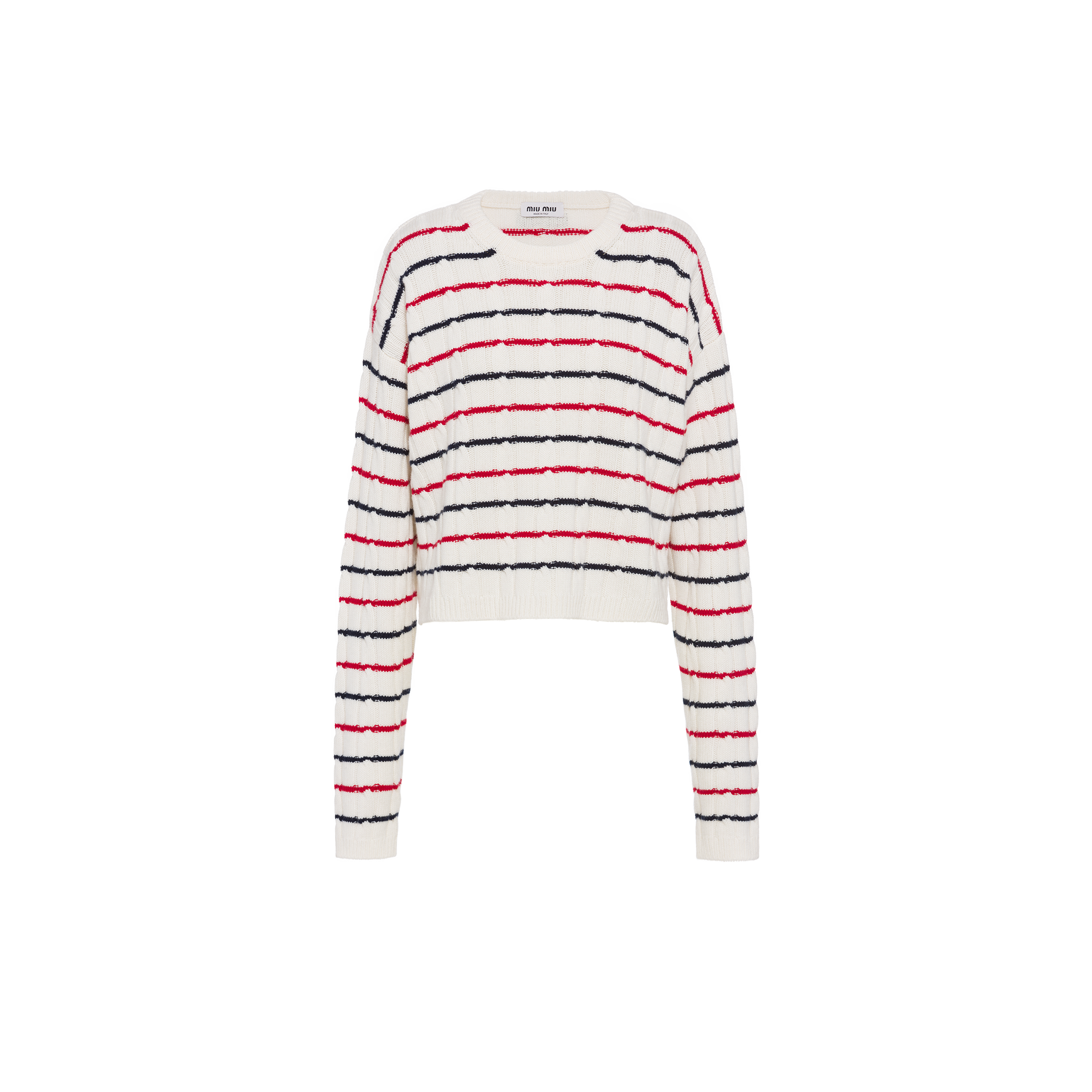 White Oversized Cashmere Sweater Miu Miu