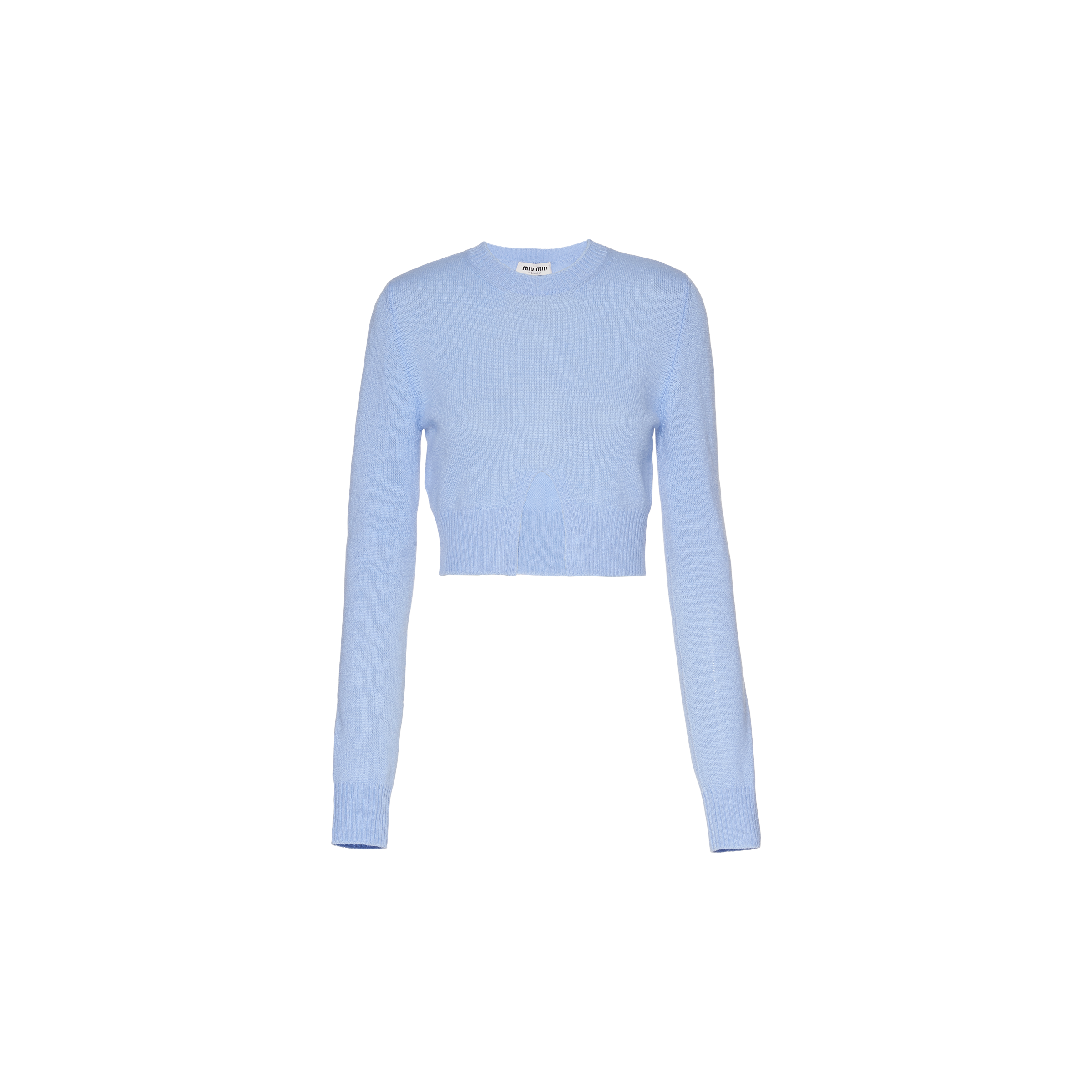Light Blue Cashmere Crew neck Sweater Miu Miu