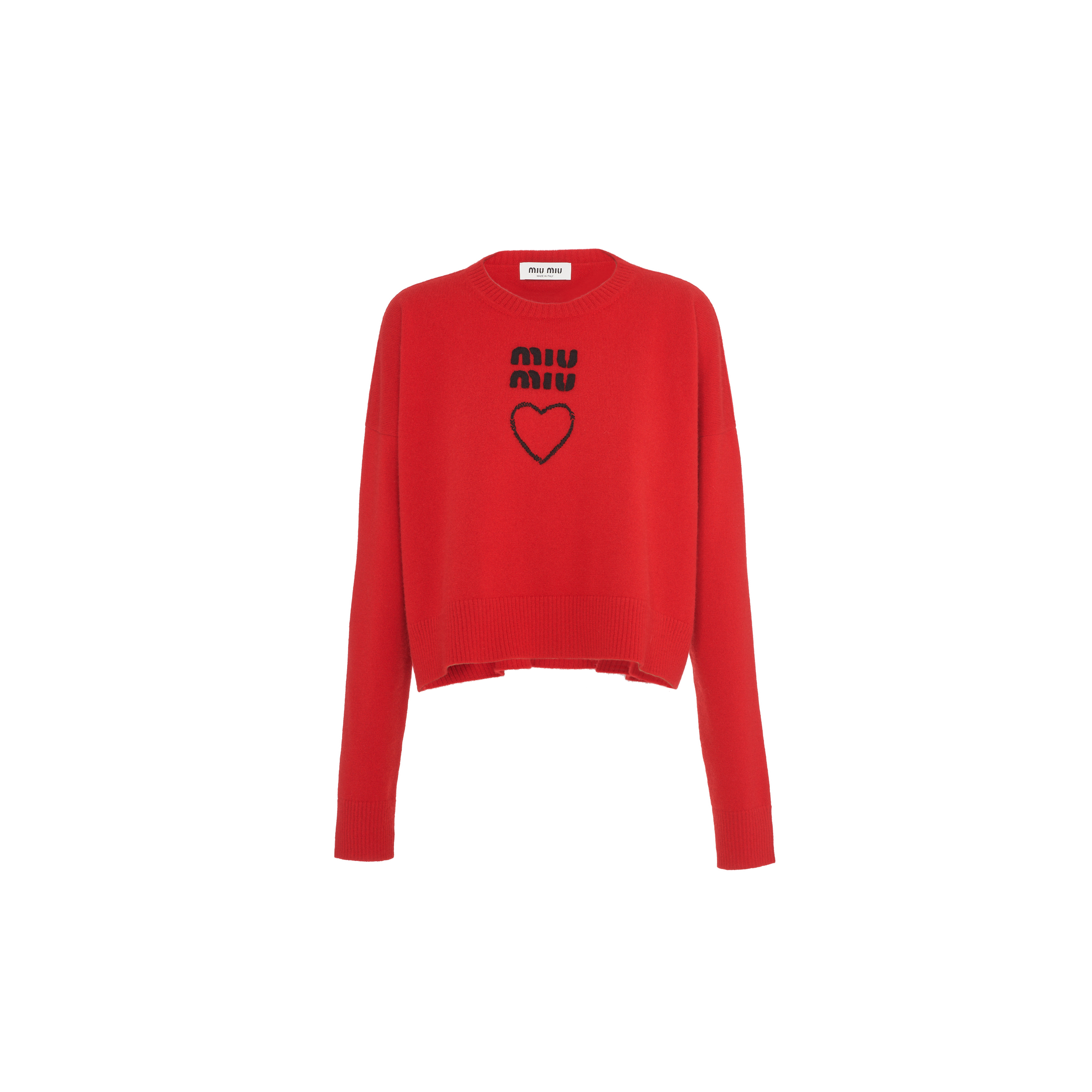 Miu Miu Cashmere Crew neck Sweater In Red ModeSens