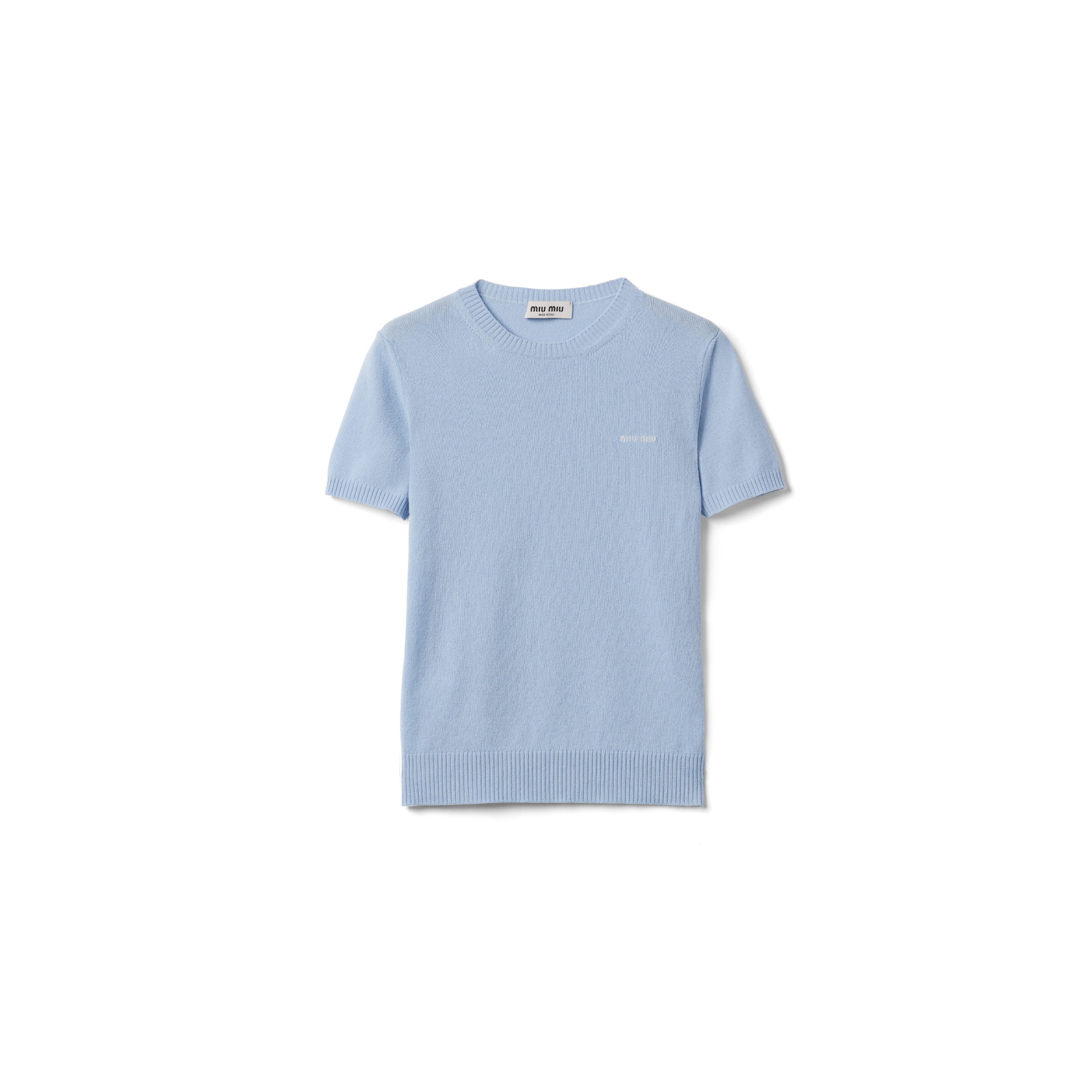 Miu Miu Pull En Cachemire, Femme, Bleu Ciel , Taille 42