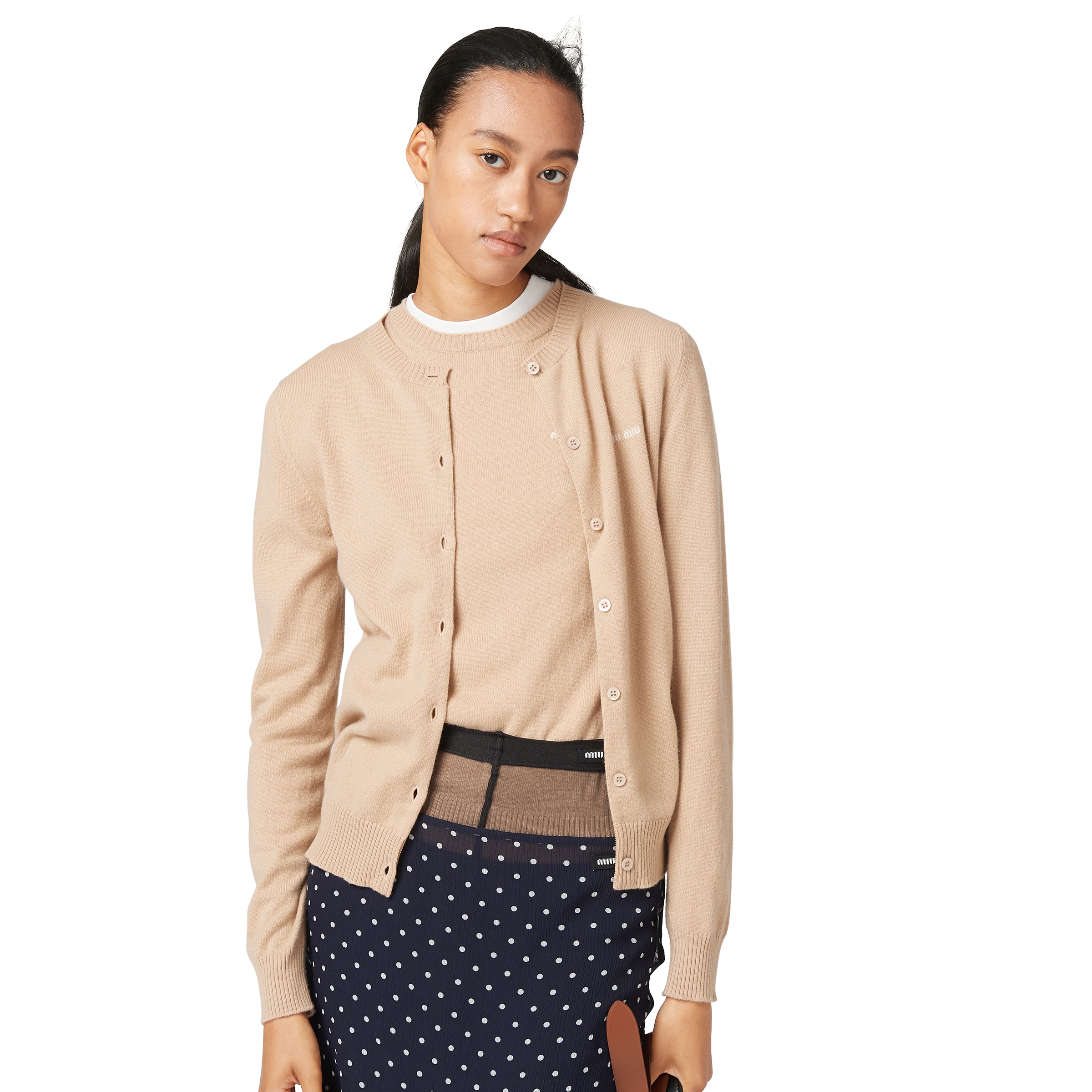 Miu Miu Pull En Cachemire, Femme, Blanc Albinos, Taille 38