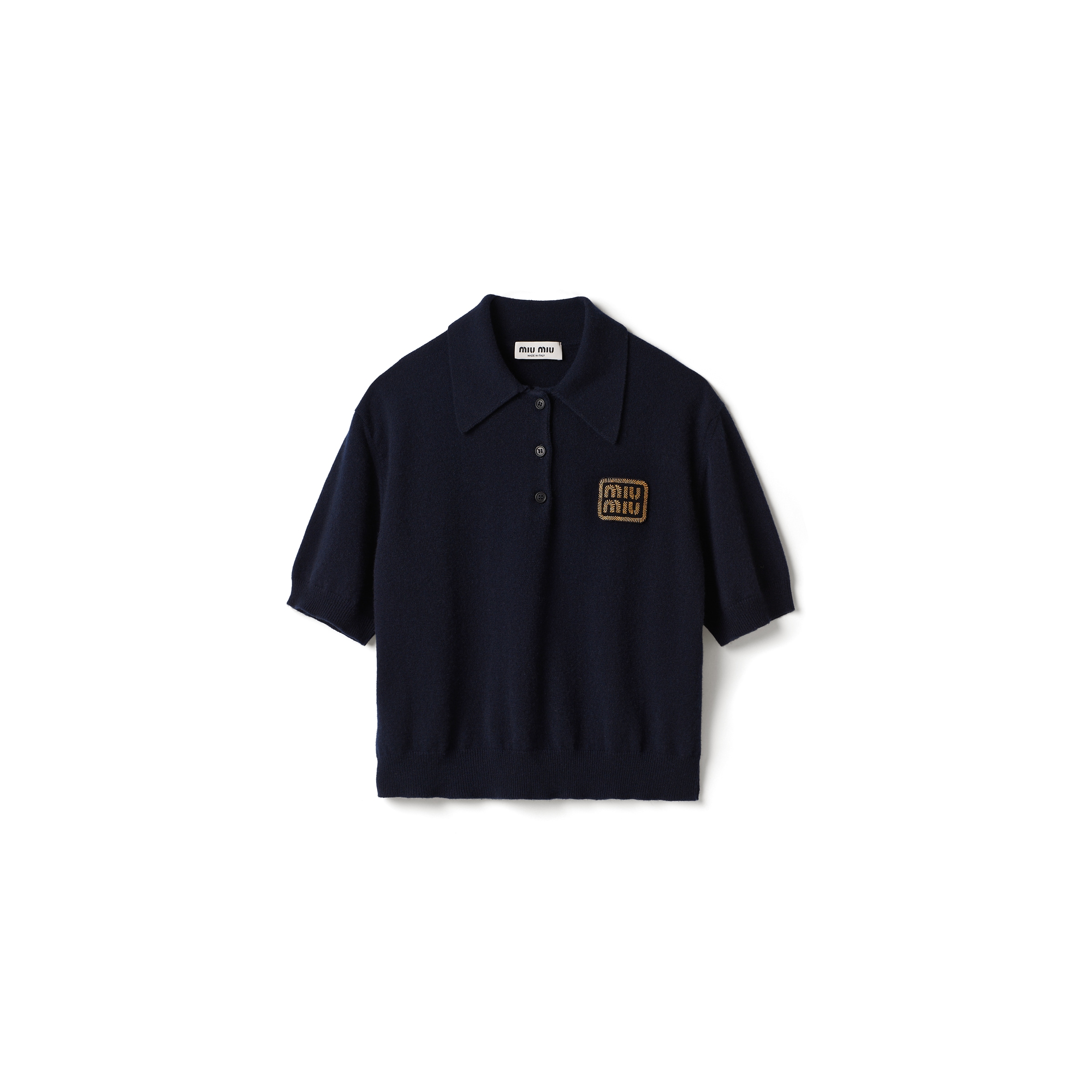 Miu Miu Polo En Cachemire, Femme, Bleu, Taille 40