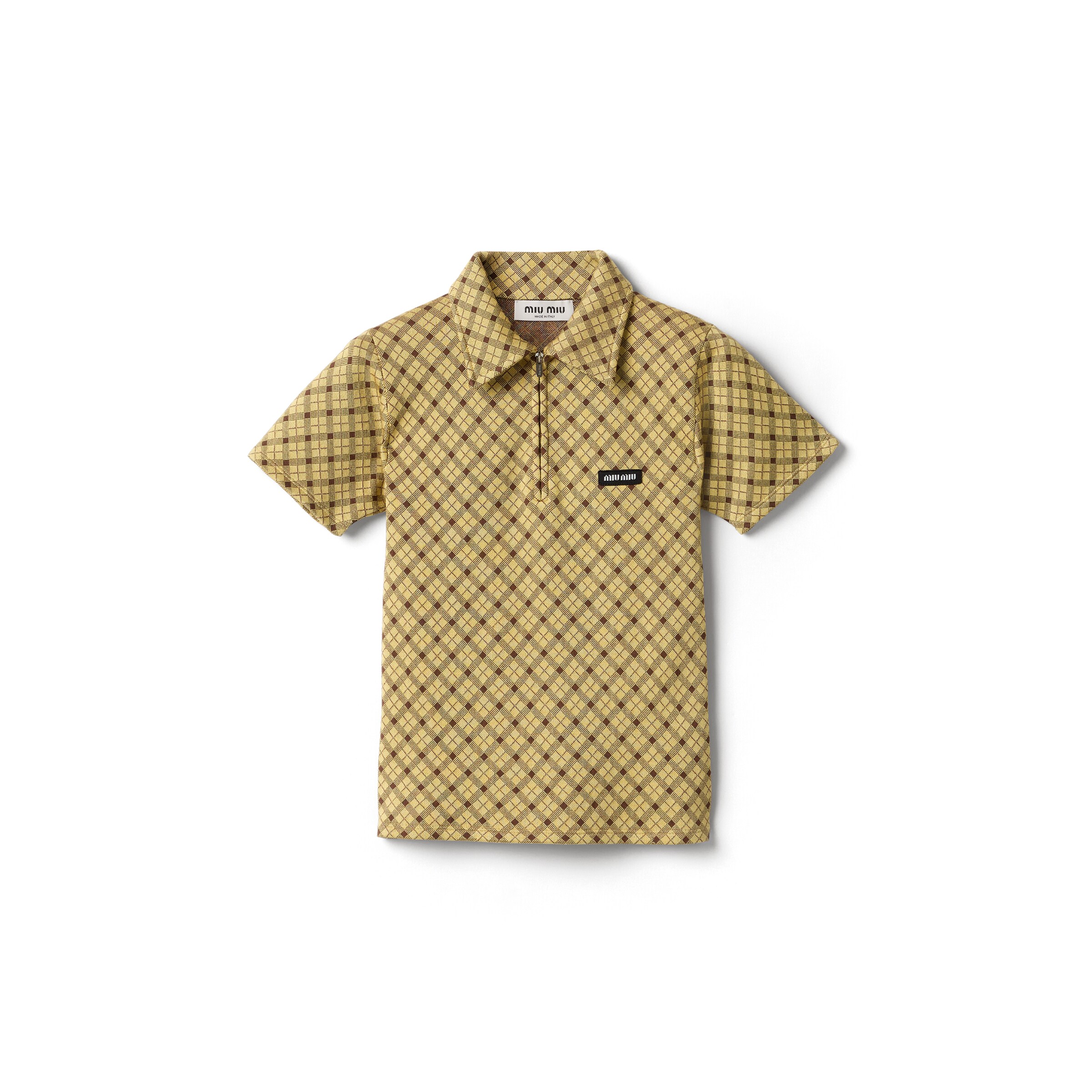 Miu Miu Polo En Tricot De Soie, Femme, Crème, Taille 36