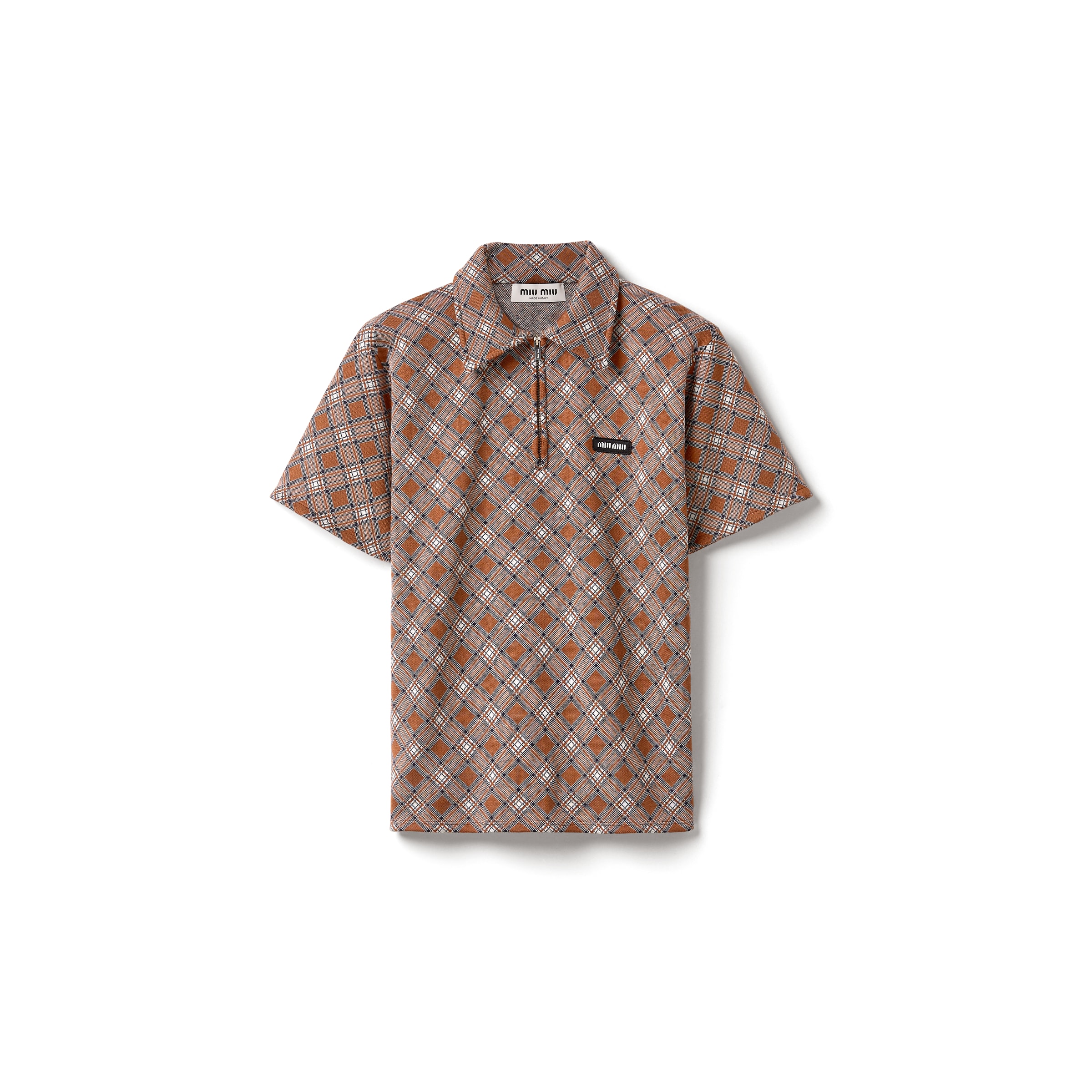 Miu Miu Polo En Tricot De Soie, Femme, Tabac, Taille 36
