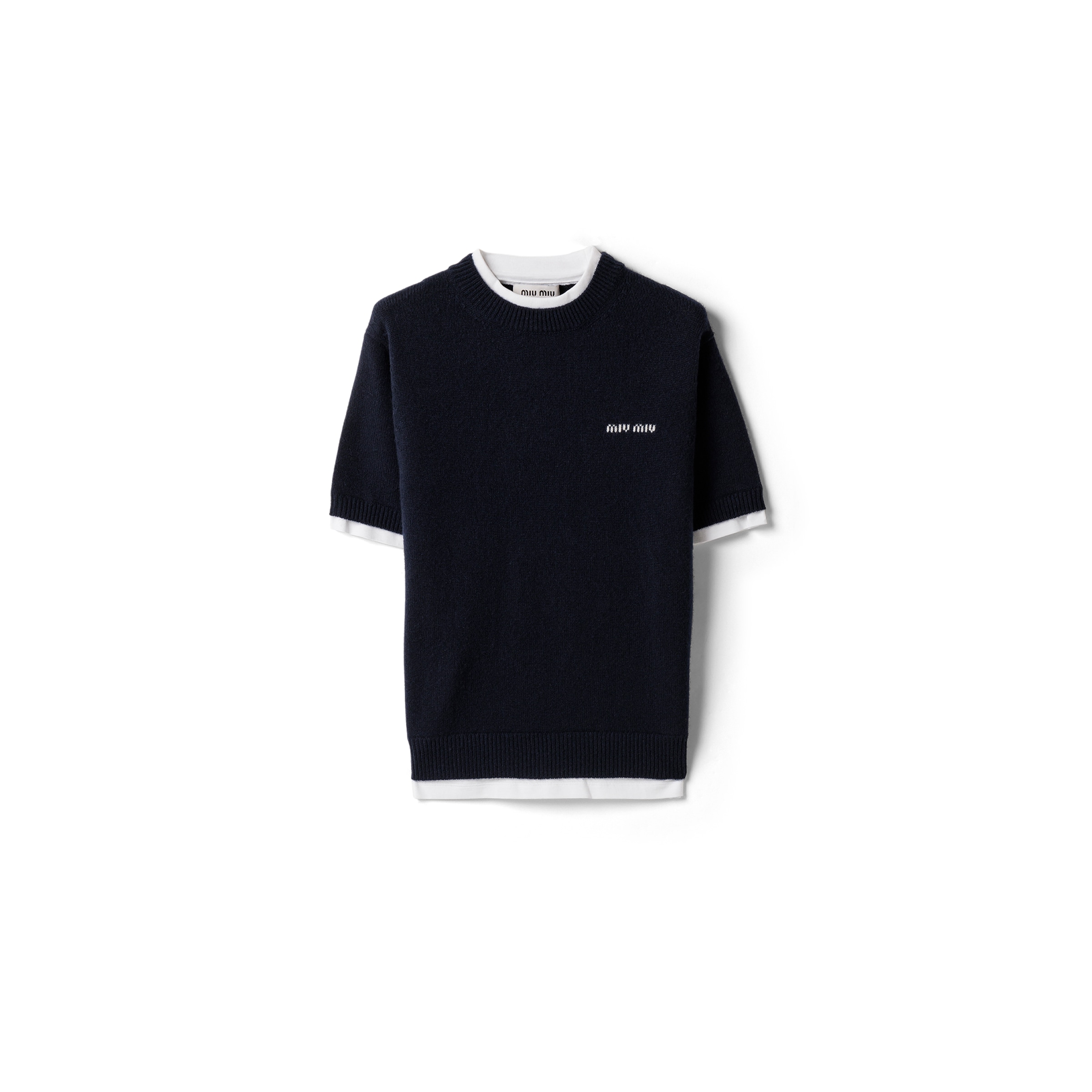 Miu Miu Cashmere Crew-neck Sweater, Woman, Navy, Size 38