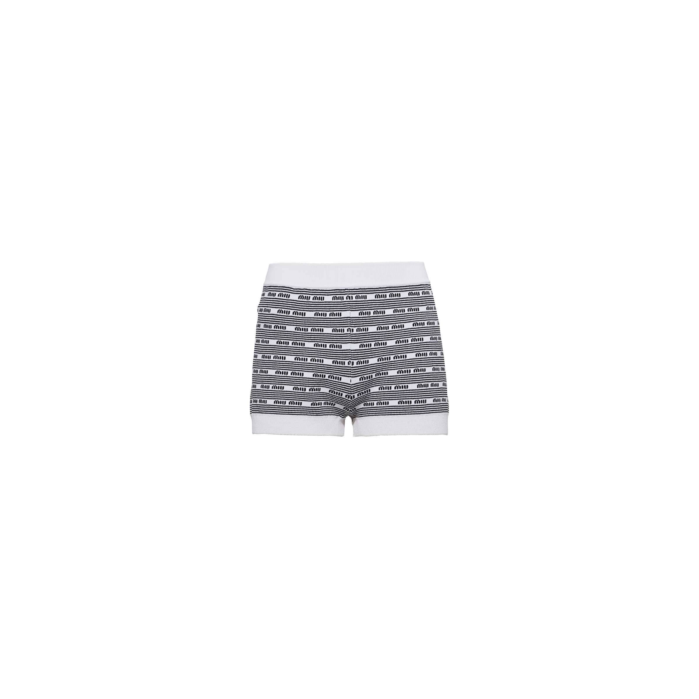White Black Viscose Shorts MIU MIU white-black-viscose-shorts-miu-miu