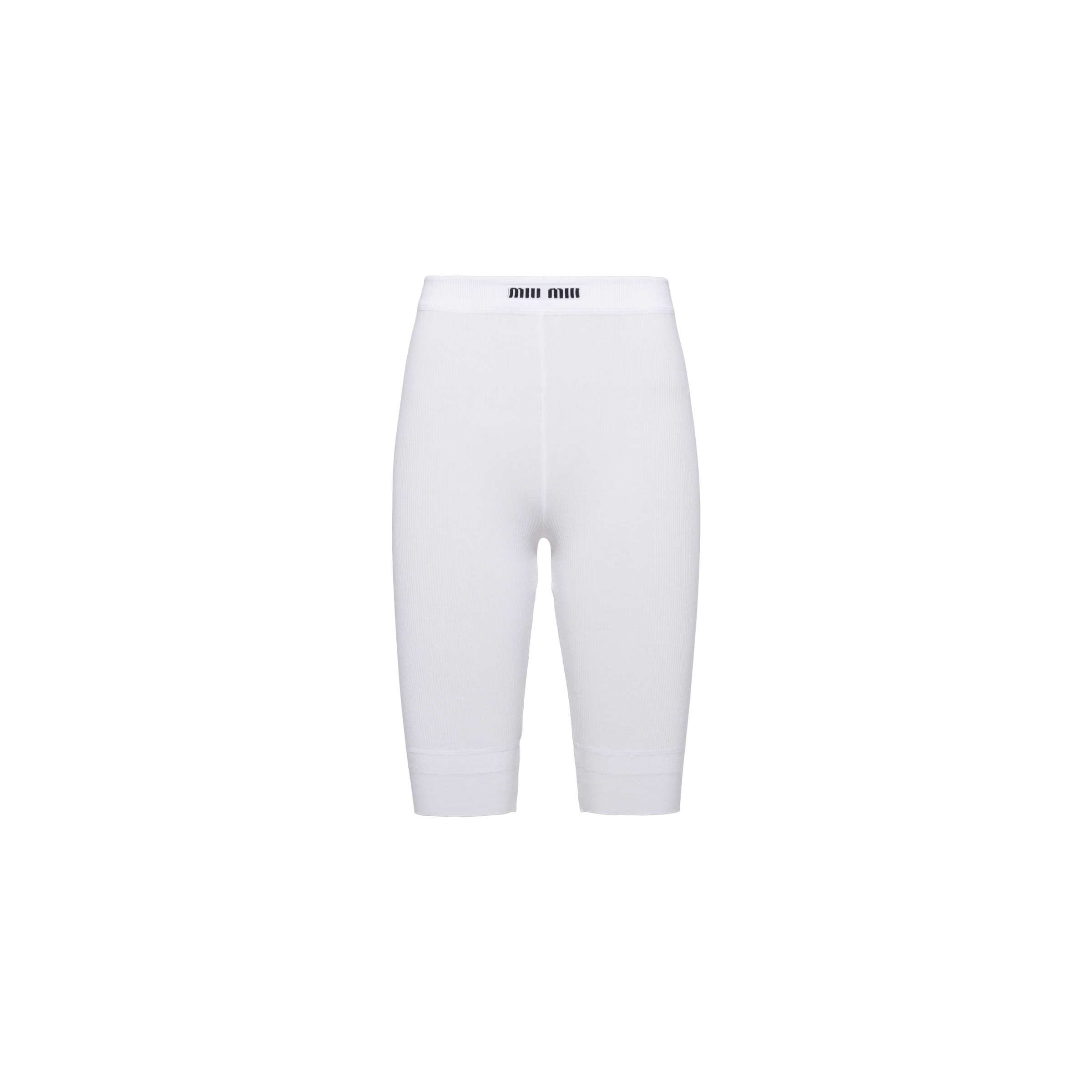 White Cotton Shorts | Miu Miu