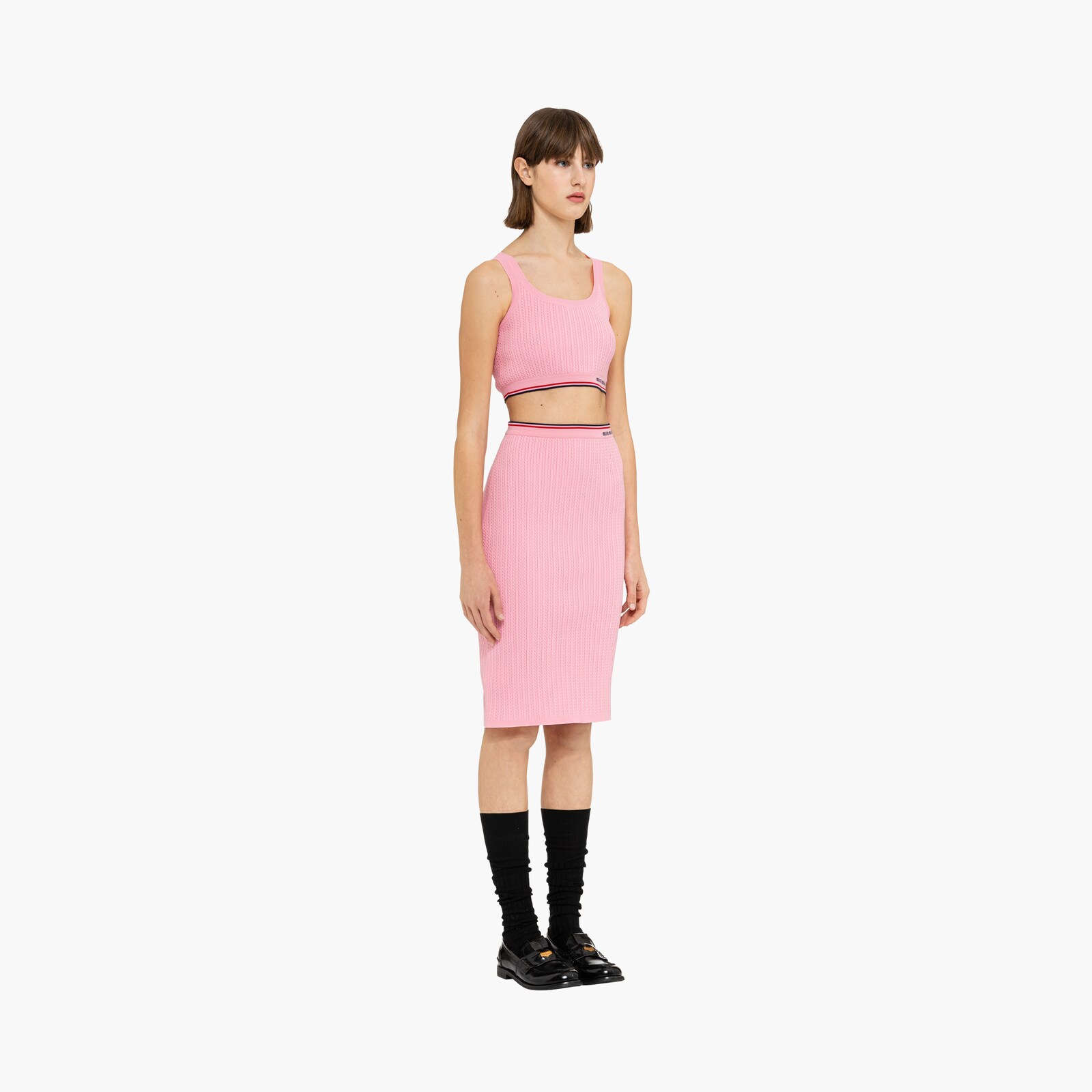 Pink Sleeveless Viscose Top Miu Miu