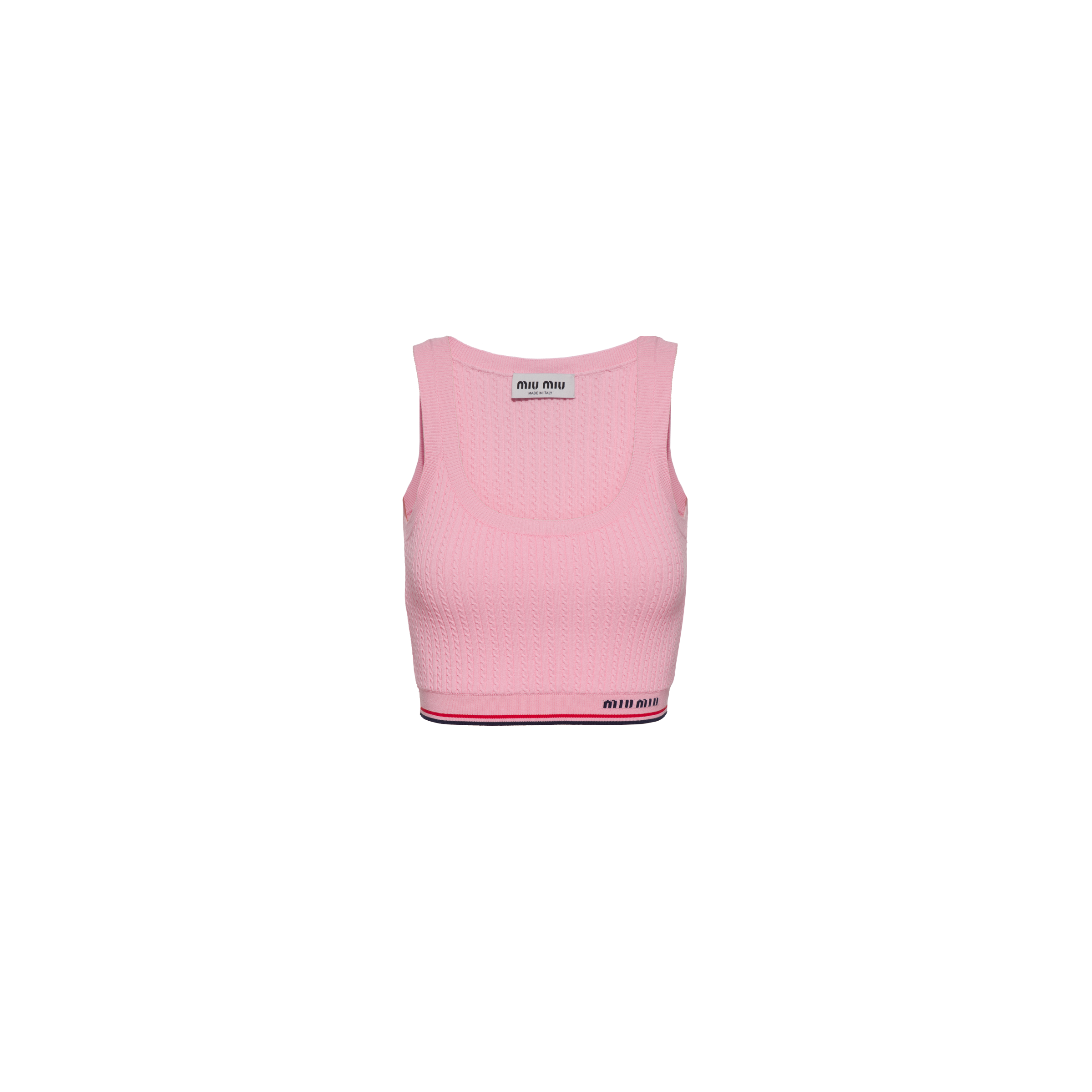 Pink Sleeveless Viscose Top Miu Miu