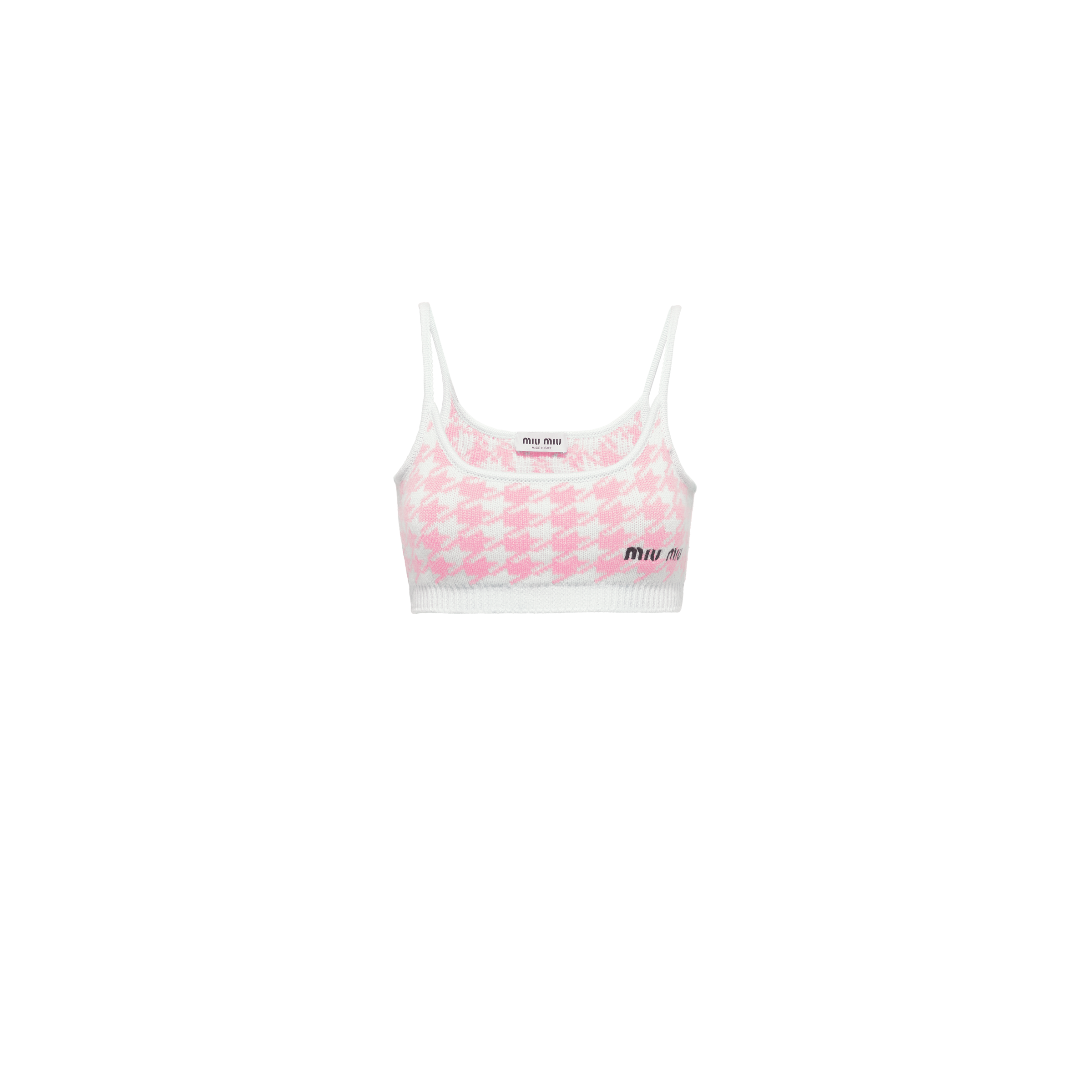 Cashmere Top White Pink Miu Miu