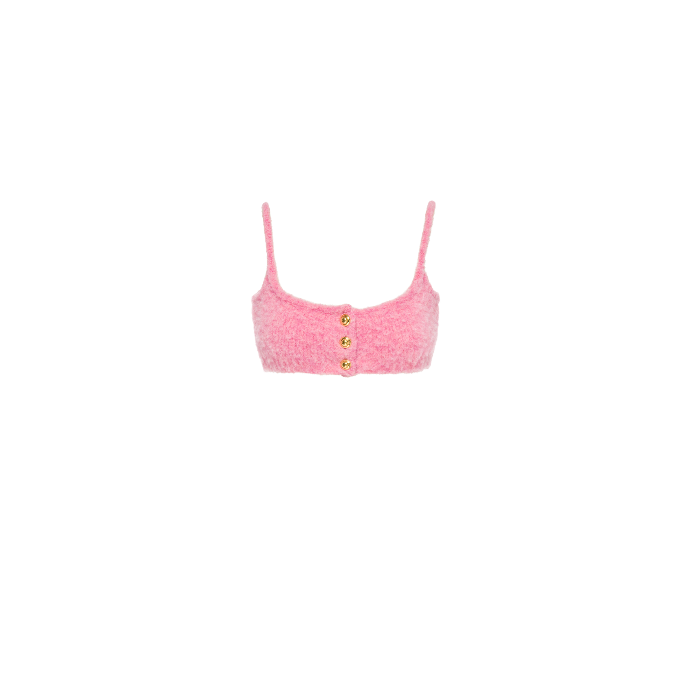 Miu Miu Button-front Knitted Crop Top In Pink