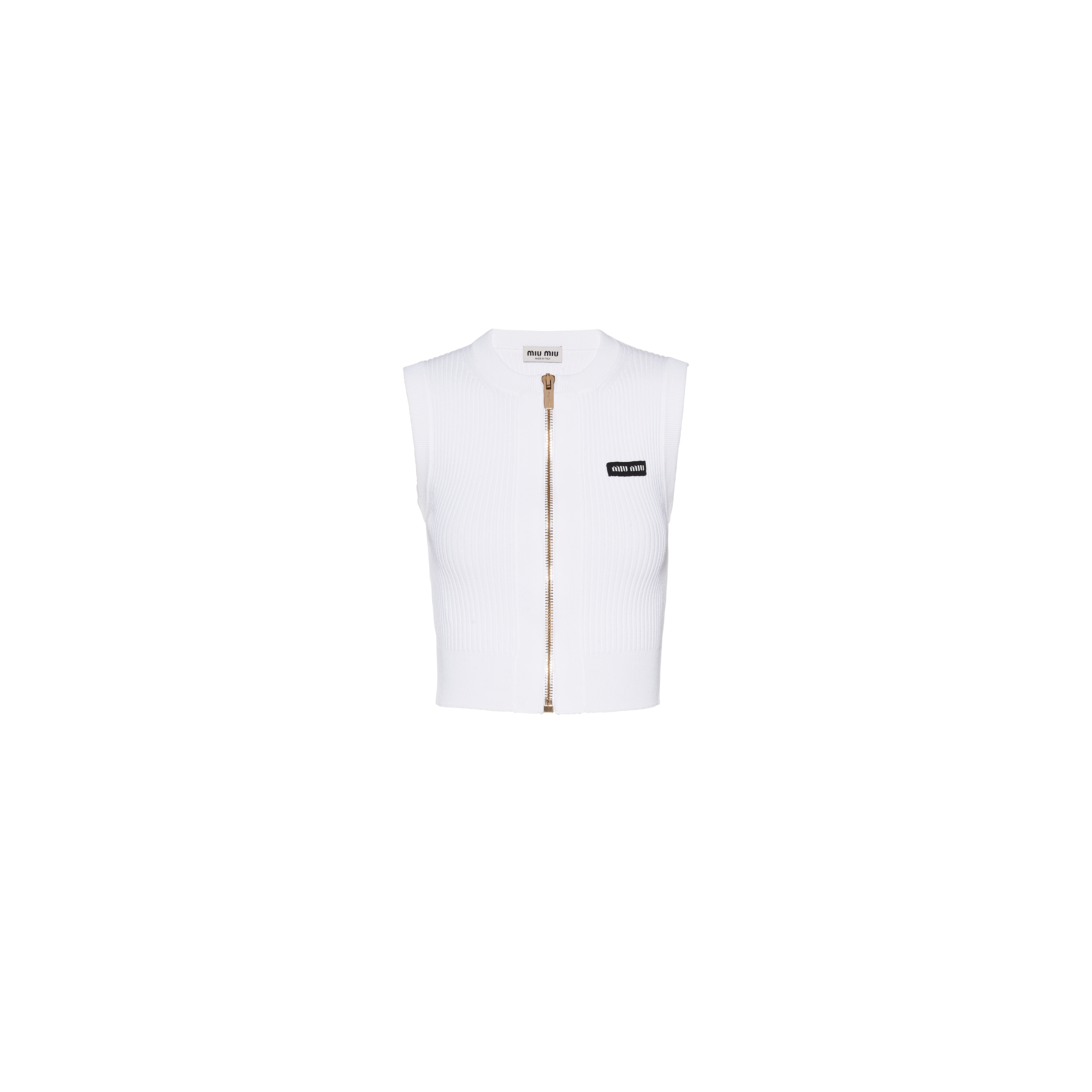 Viscose Knit Top White Miu Miu