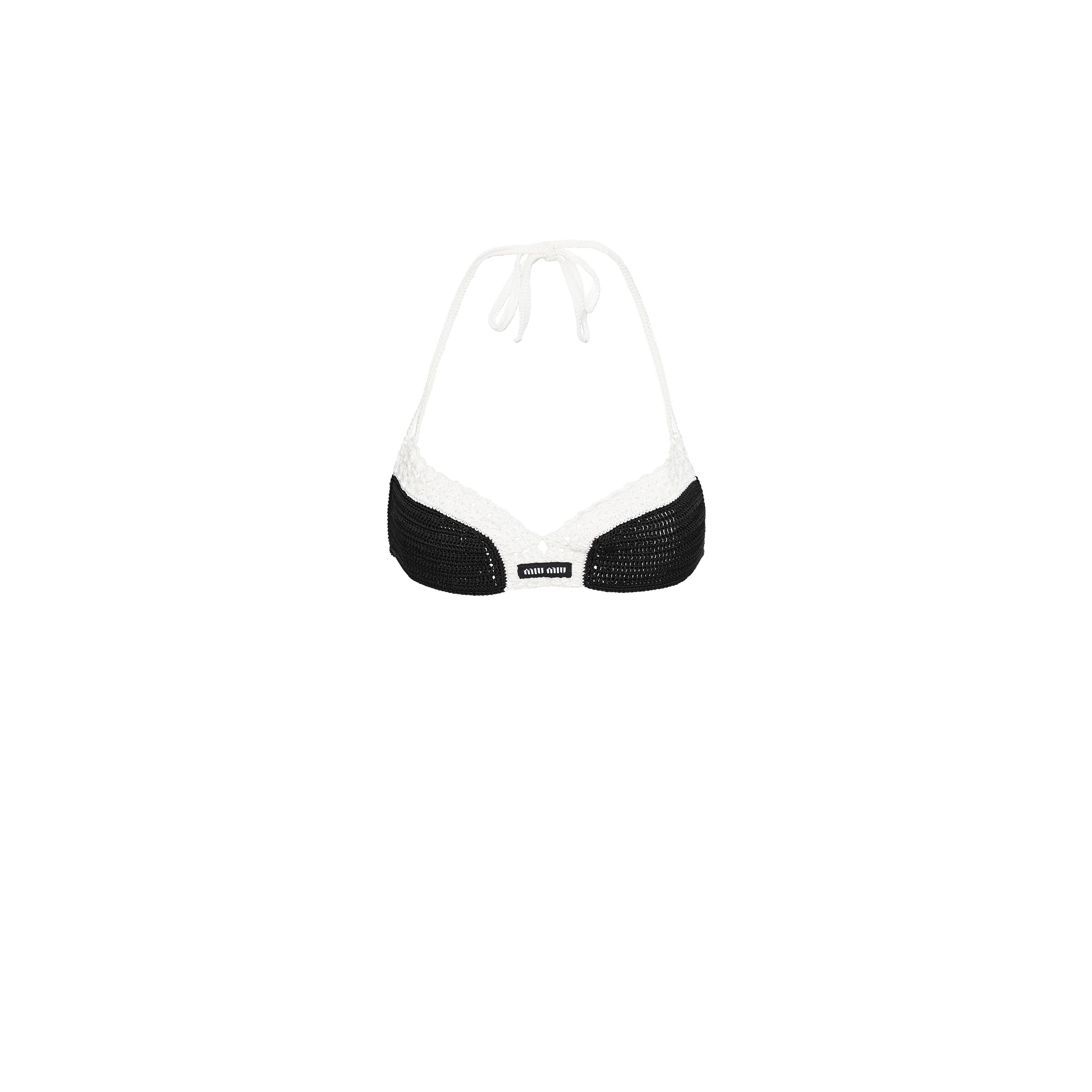 Miu Miu Soutien-gorge En Tricot De Coton, Femme, Noir, Taille 42