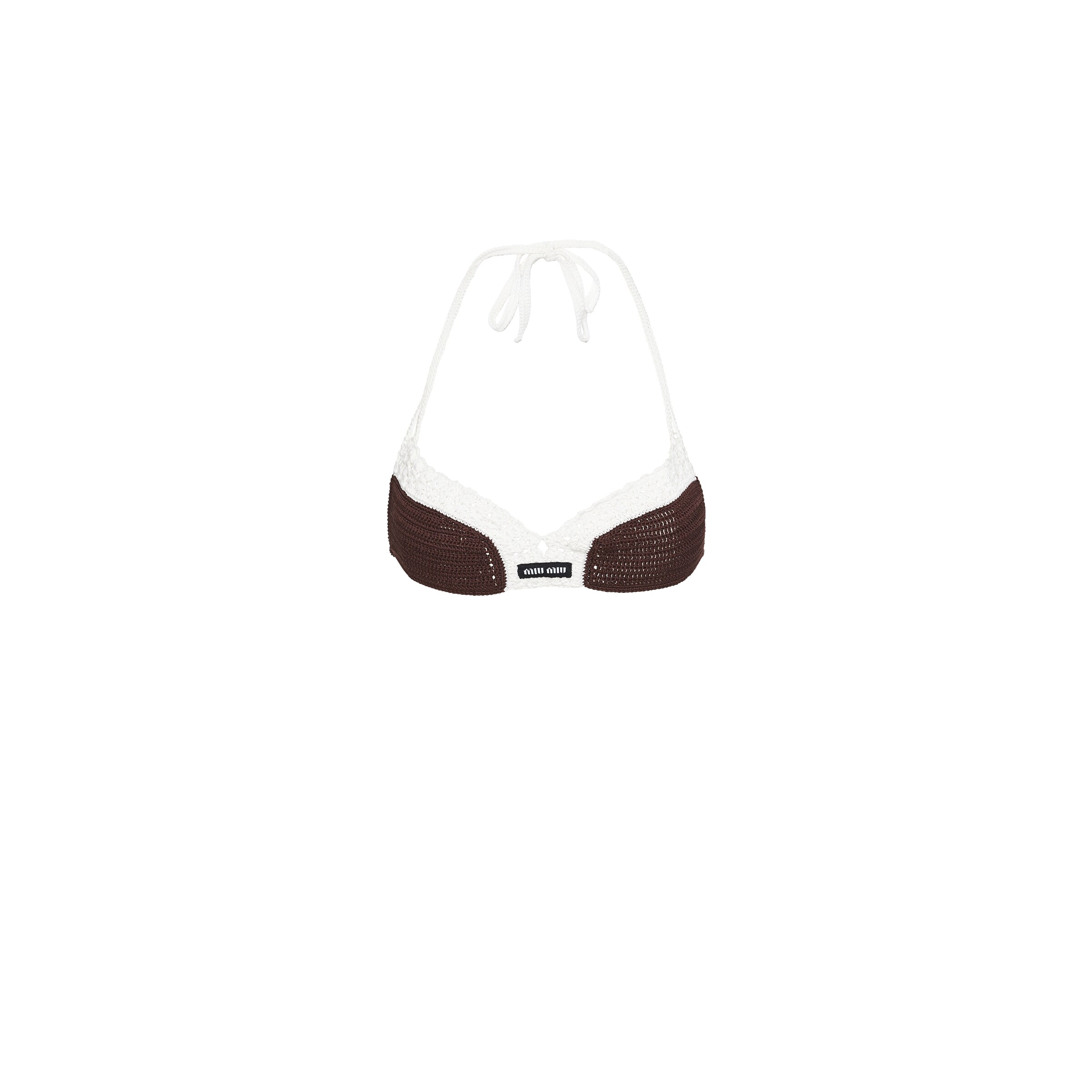Miu Miu Soutien-gorge En Tricot De Coton, Femme, Marron Cacao, Taille 42