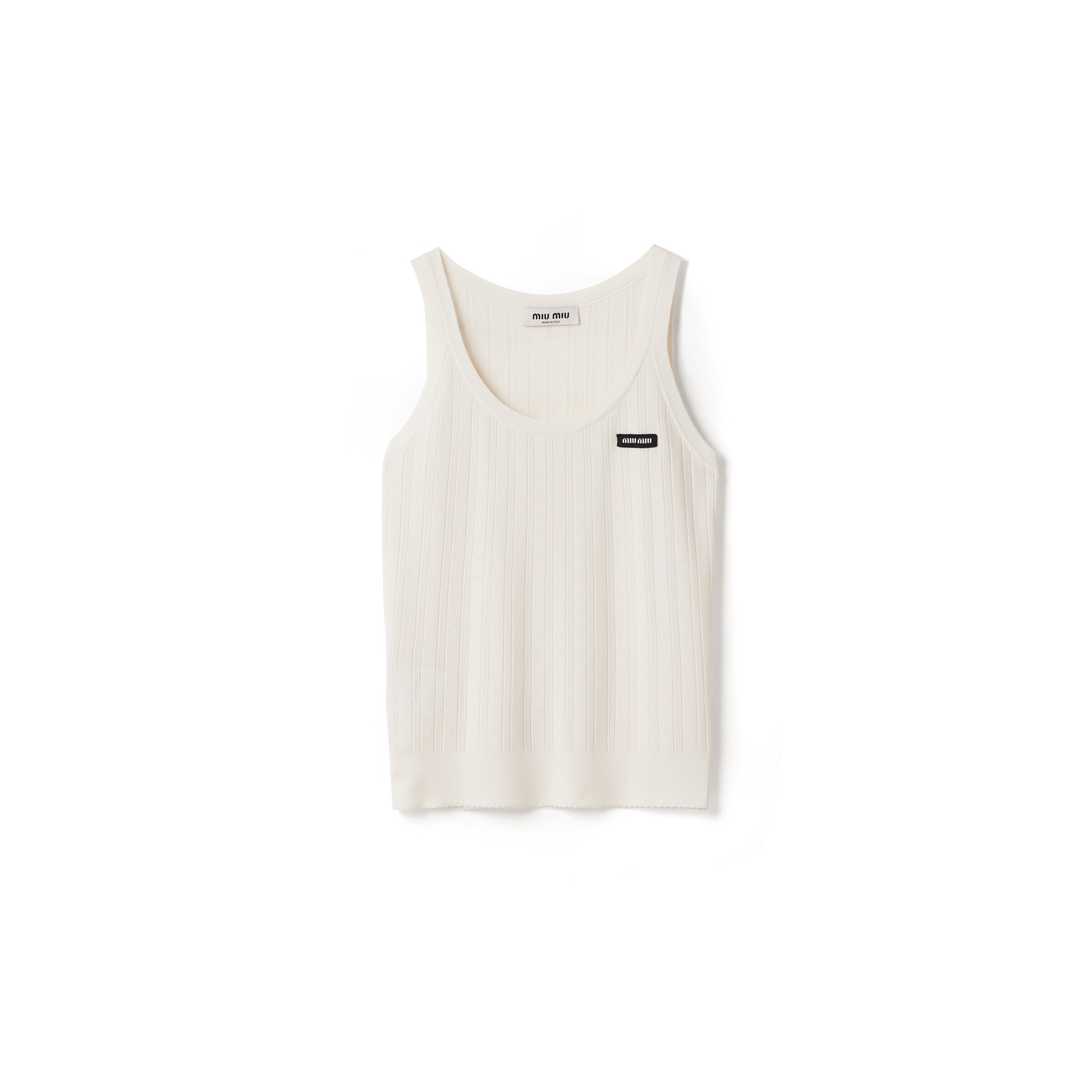 Miu Miu Débardeur En Cachemire Et Soie, Femme, Blanc, Taille 44