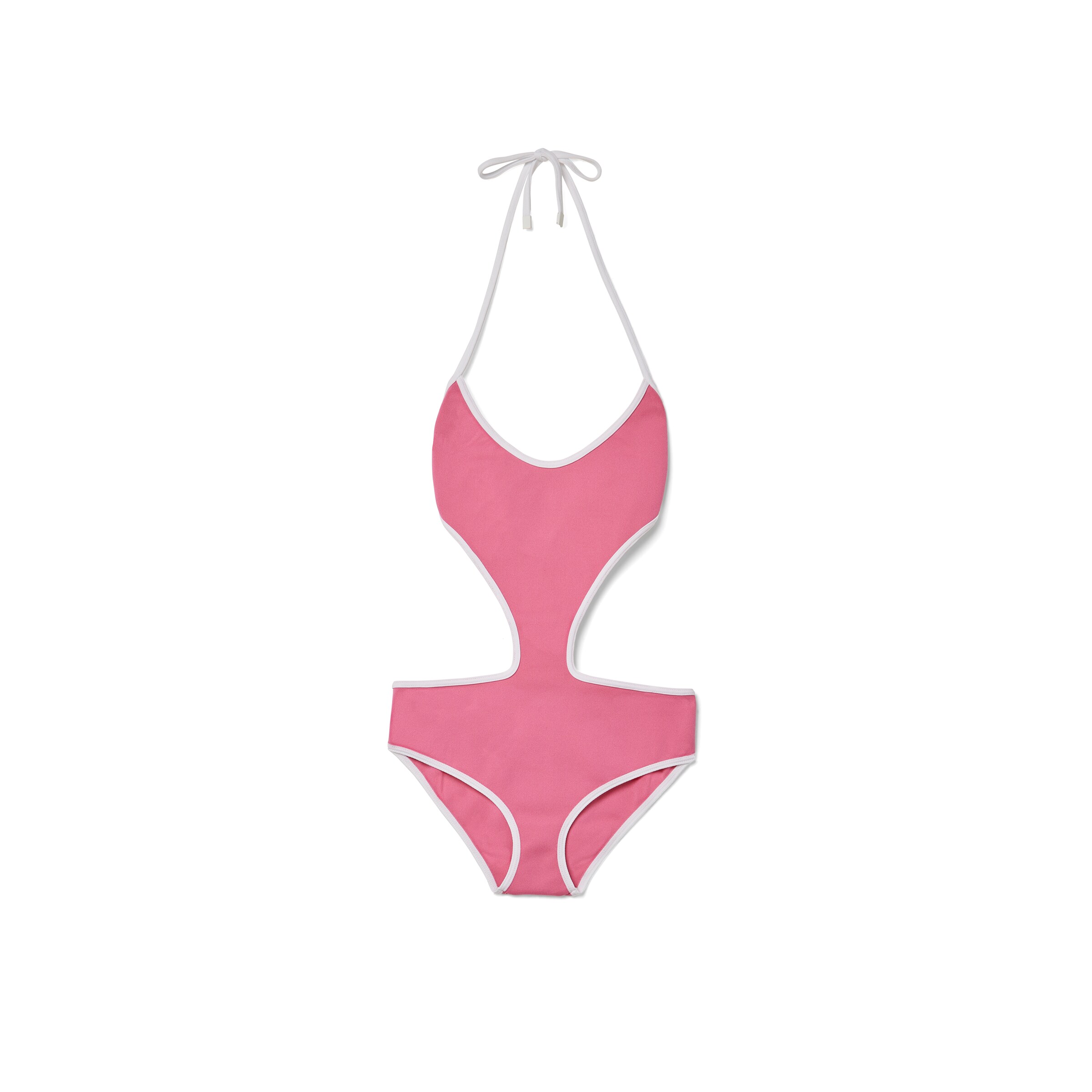 Miu Miu Costume Da Bagno In Filato Tecnico, Donna, Pink/bianco, Taglia 38