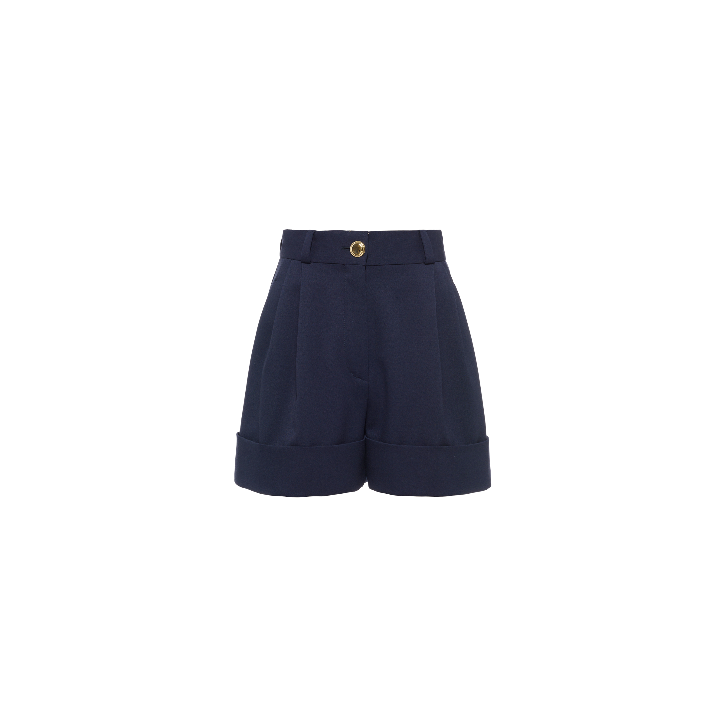 Navy Grain De Poudre Shorts Miu Miu