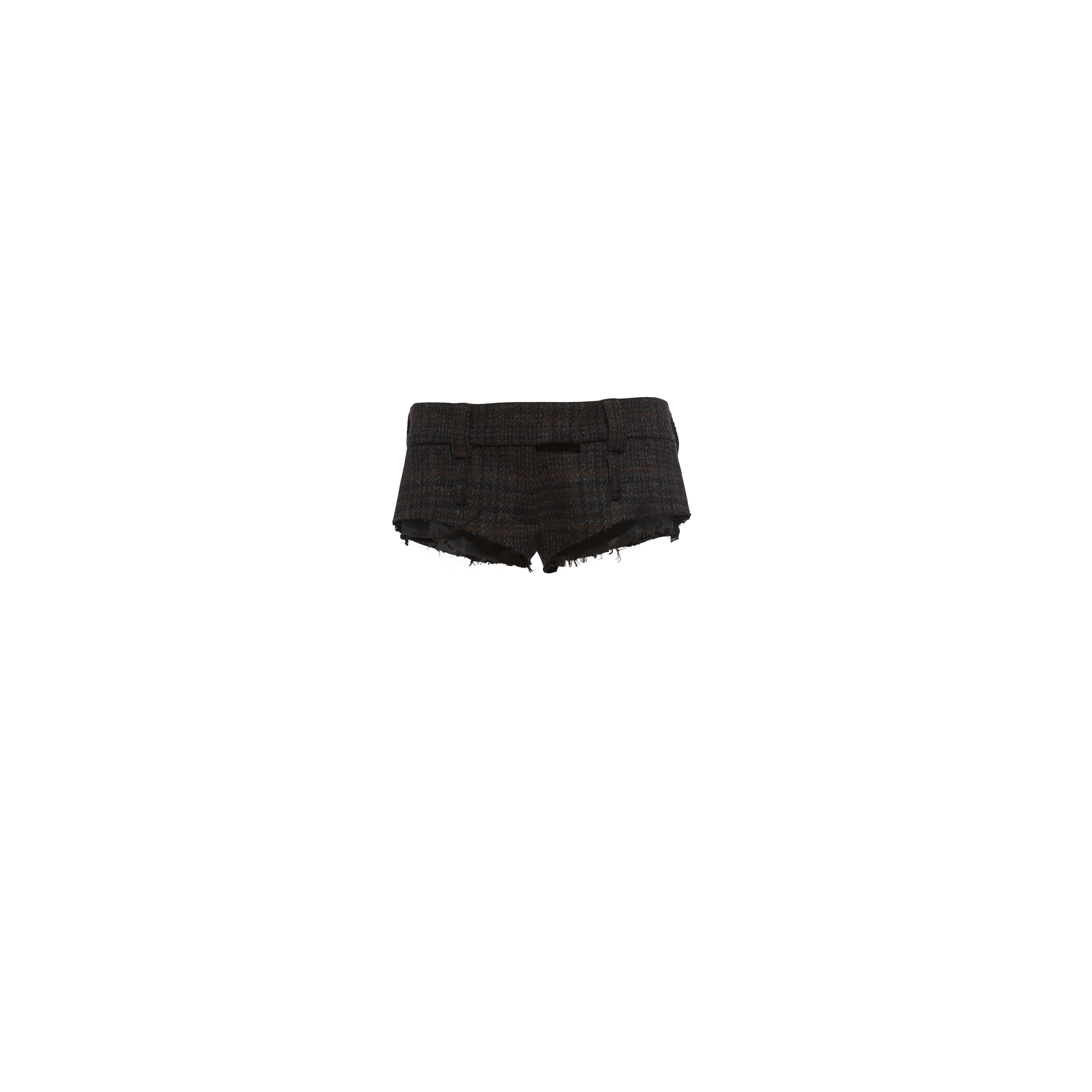 Ebony Plaid Shorts With Embroidered Logo Miu Miu ebony-plaid-shorts-with-embroidered-logo-miu-miu