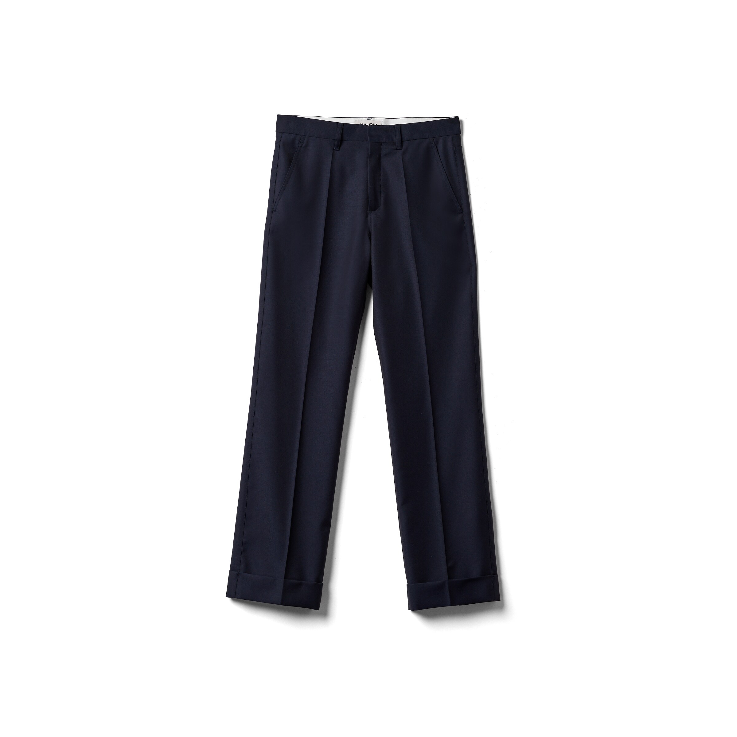 Miu Miu Pantalon En Batavia, Femme, Bleu, Taille 38