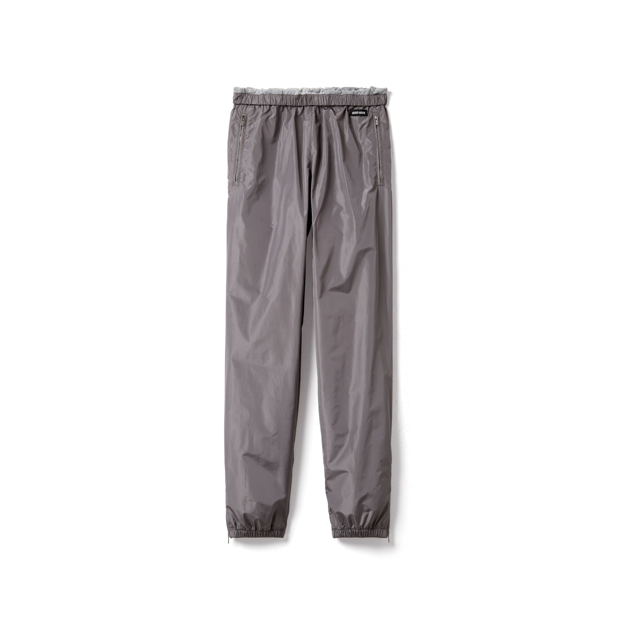 Miu Miu Jogging En Soie Technique, Femme, Aluminium, Taille 38