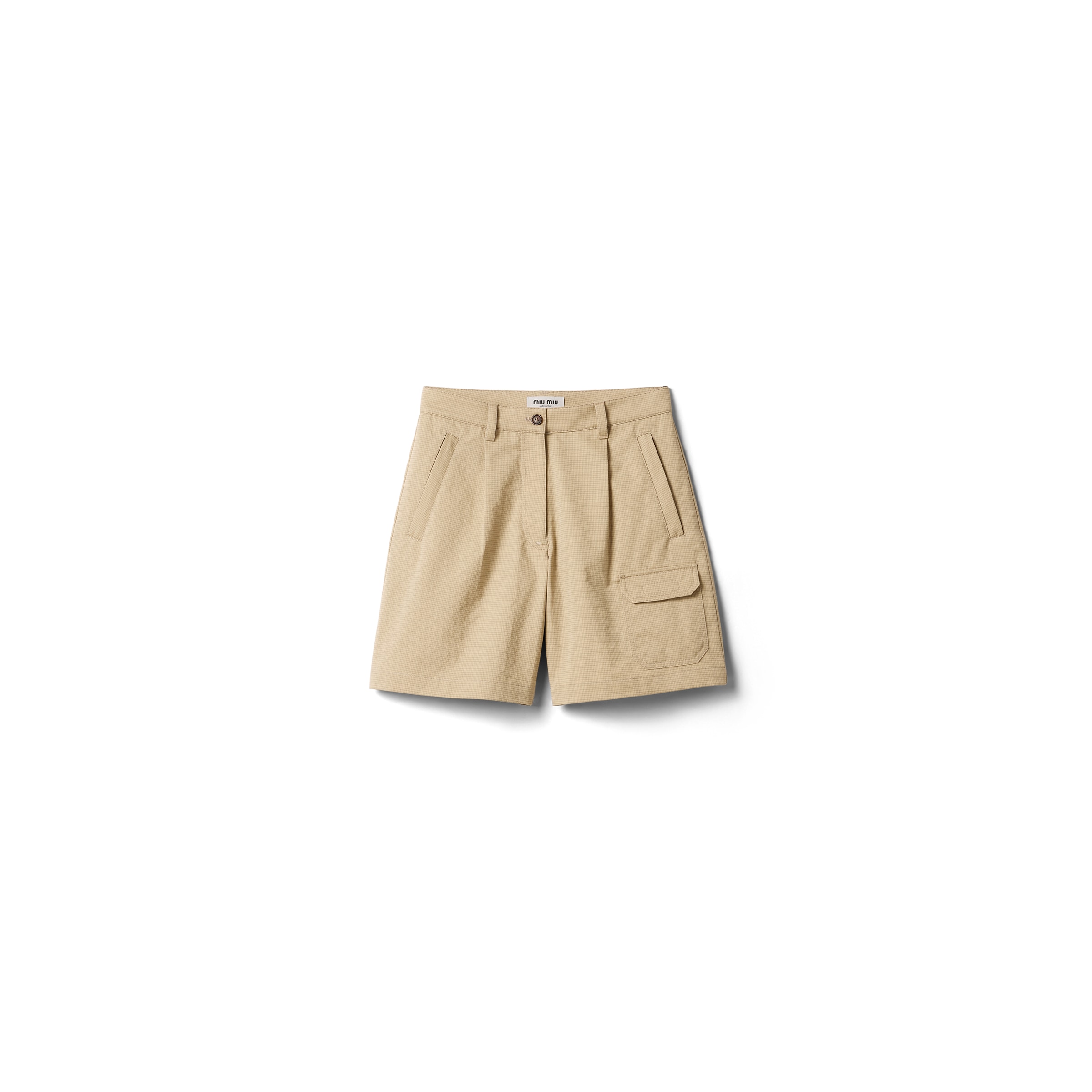 Miu Miu Bermudas En Ripstop, Femme, Corde, Taille 44