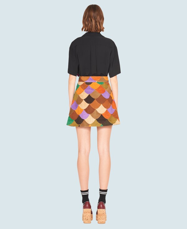 Patchwork suede skirt clearance