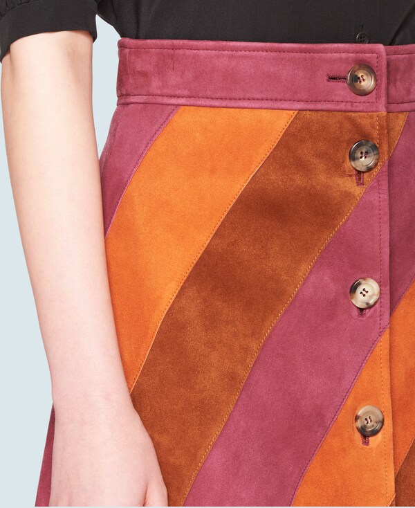 Suede Skirt Copper Miu Miu