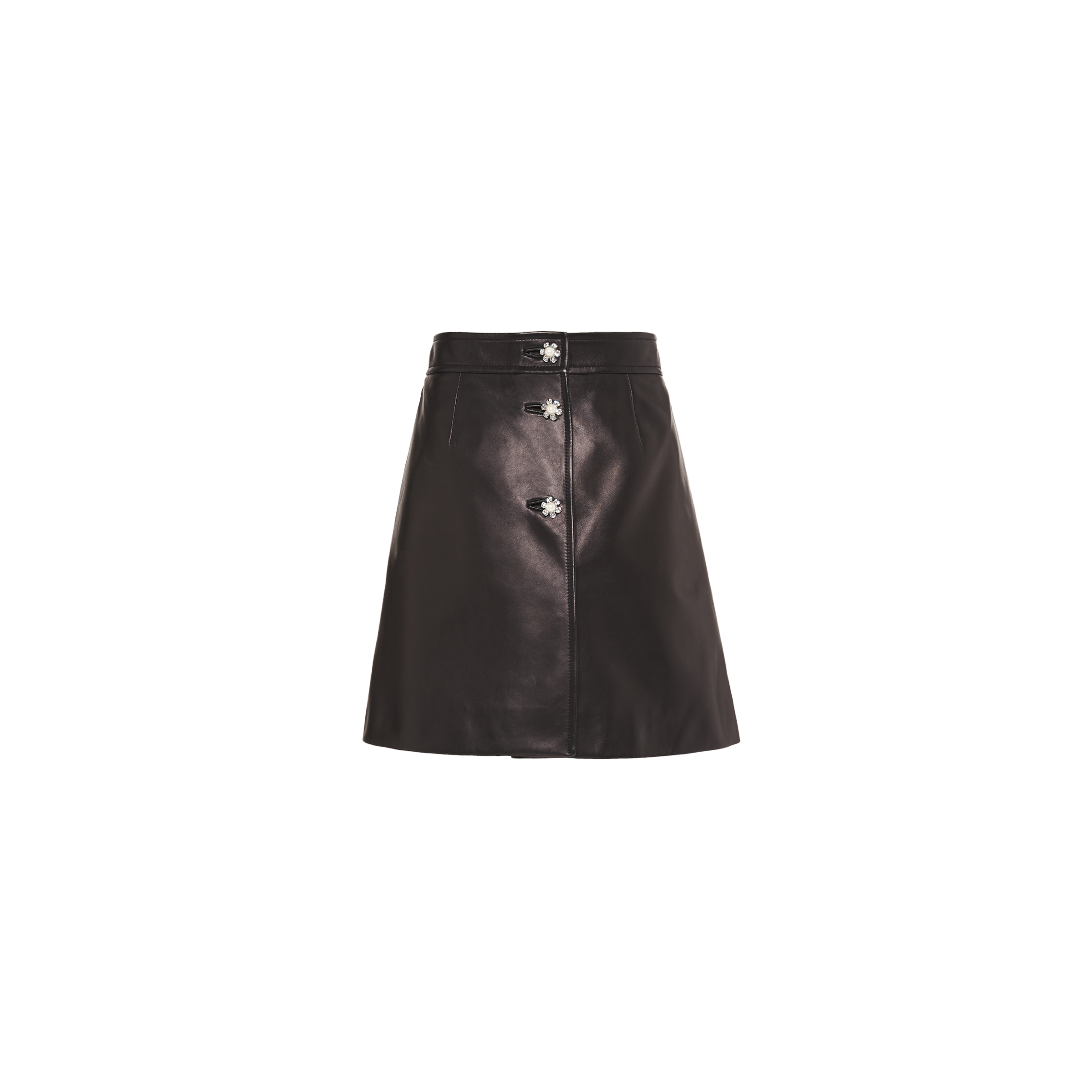 SUPERDRY Women's Black Leather Button Through  Mini Skirt sizes XS M L 