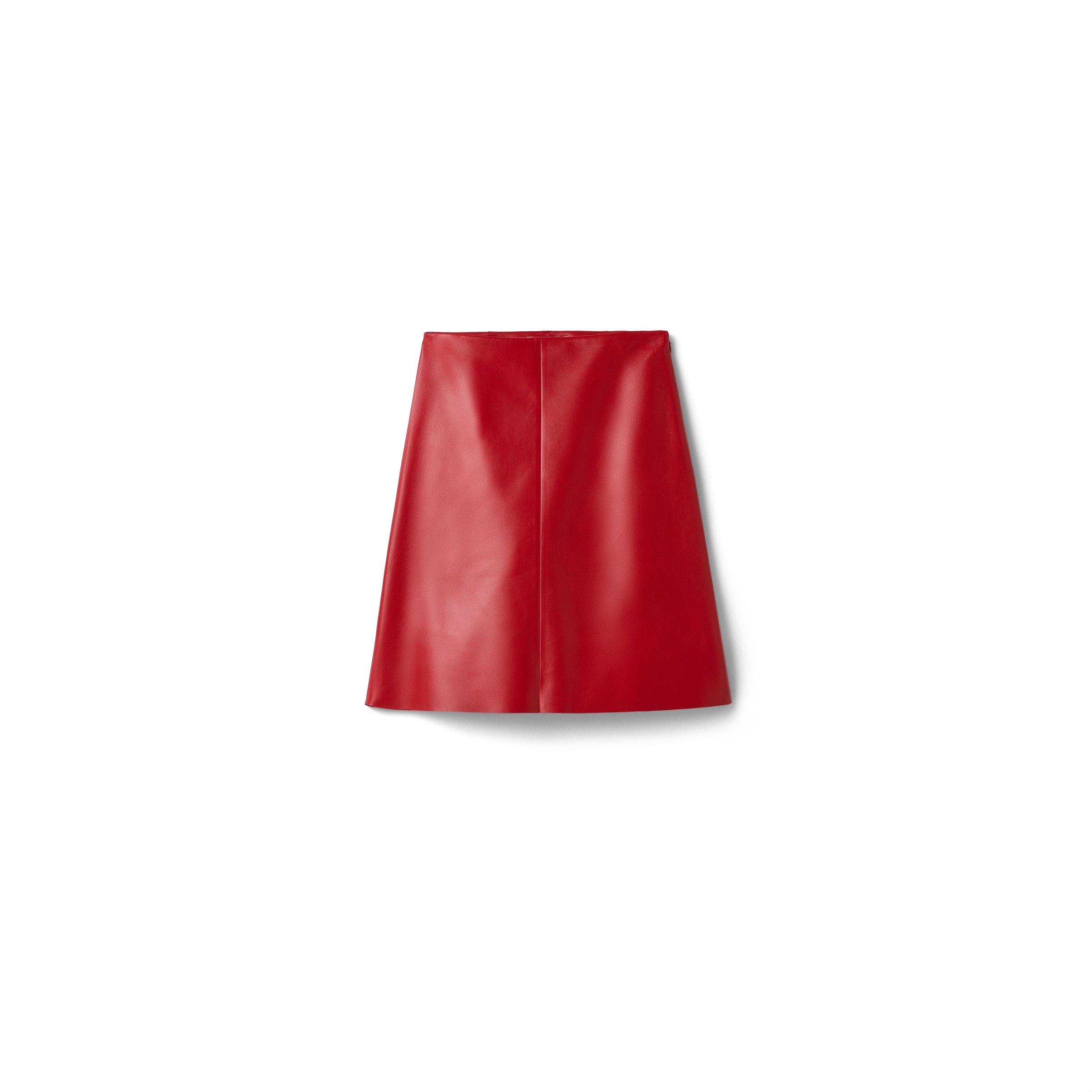 Miu Miu Nappa Leather Skirt, Woman, Red, Size 42