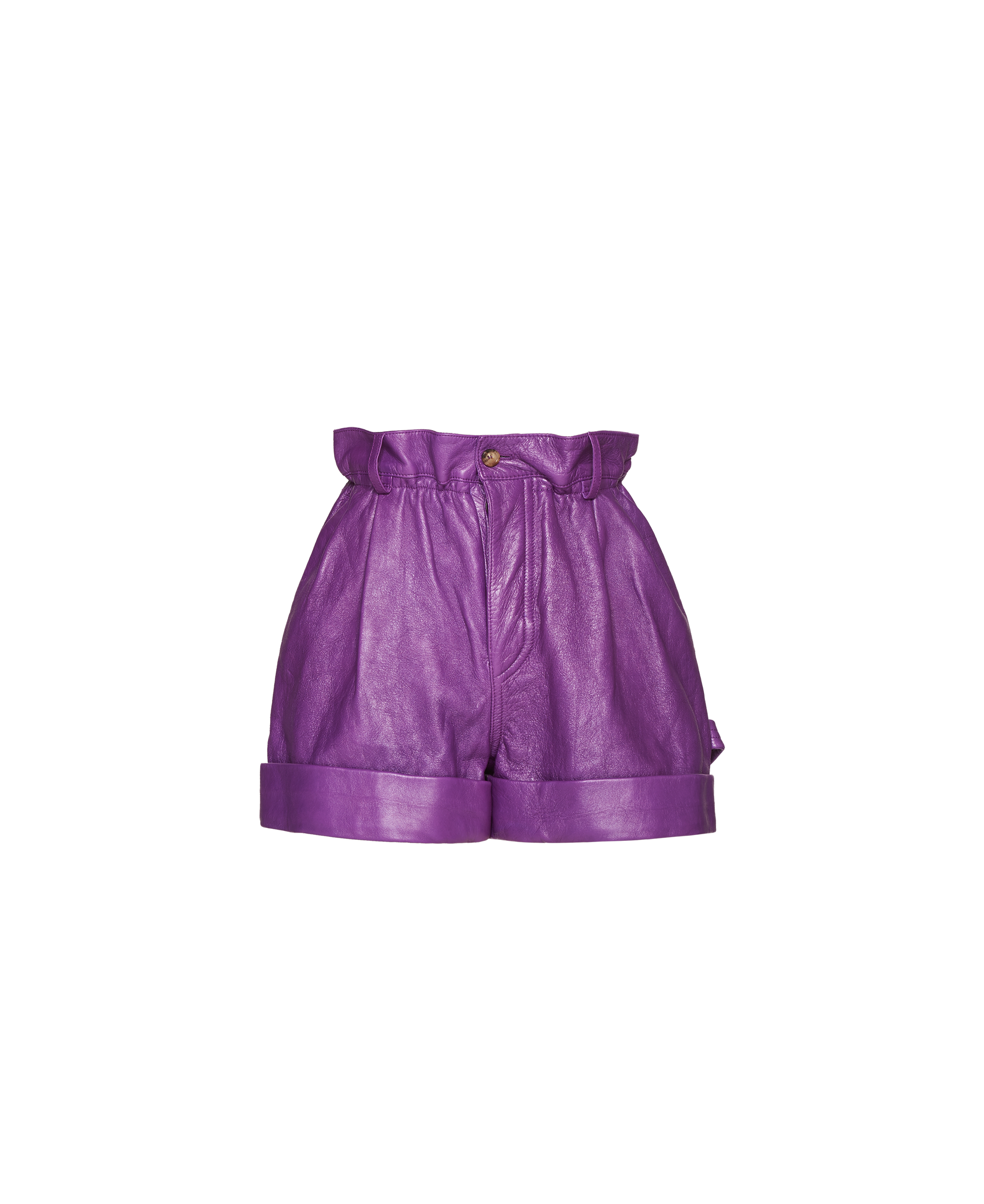 Shiny nappa leather shorts Cyclamen