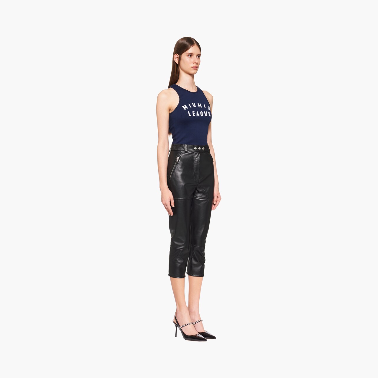 Pantaloni in nappa Nero | Miu Miu
