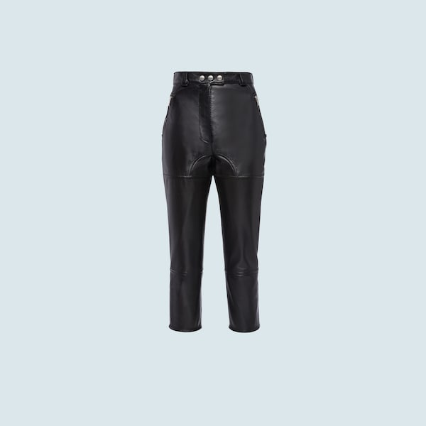 black leather pants with belt loops
