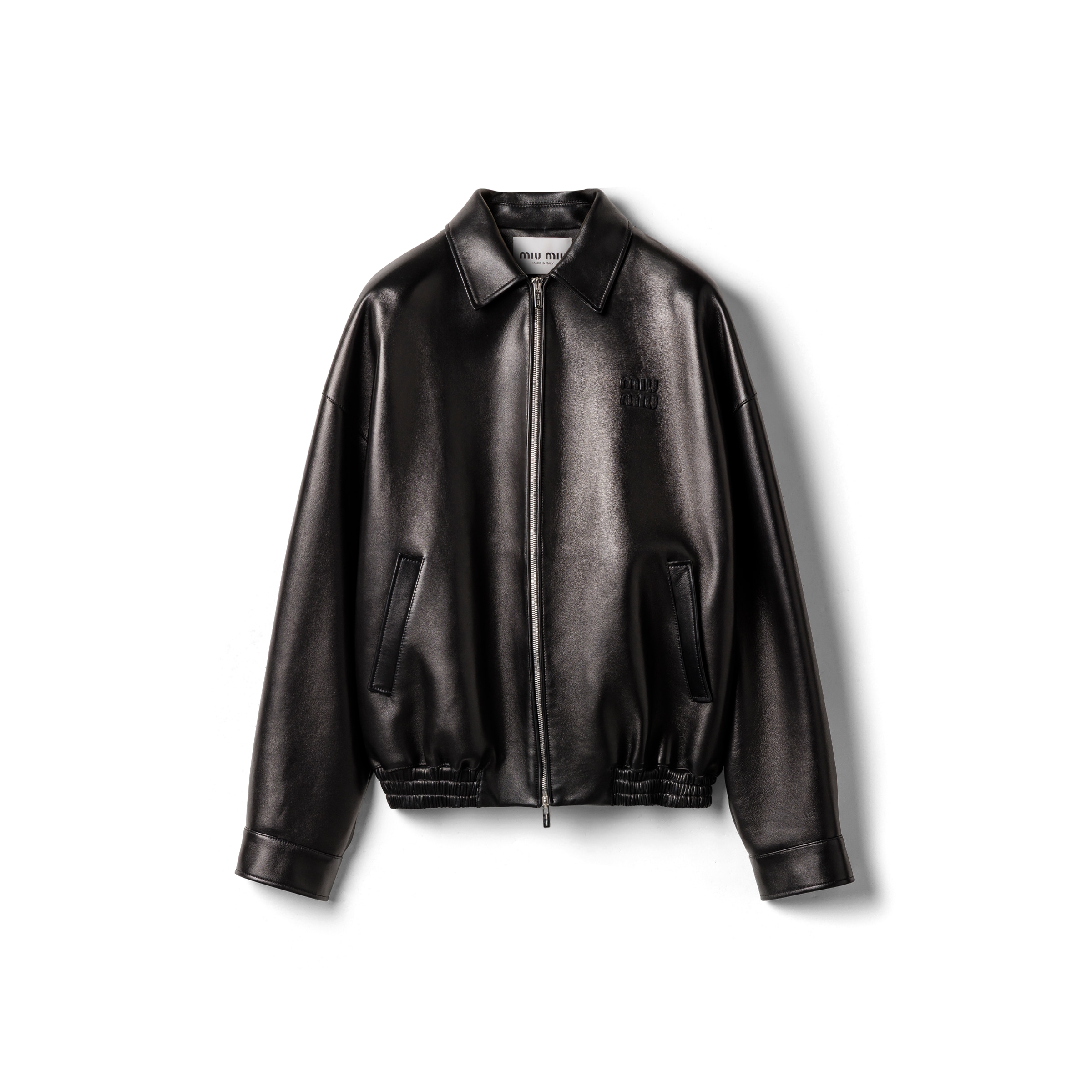 Plongé Nappa Leather Jacket, Woman, Black, Size 40