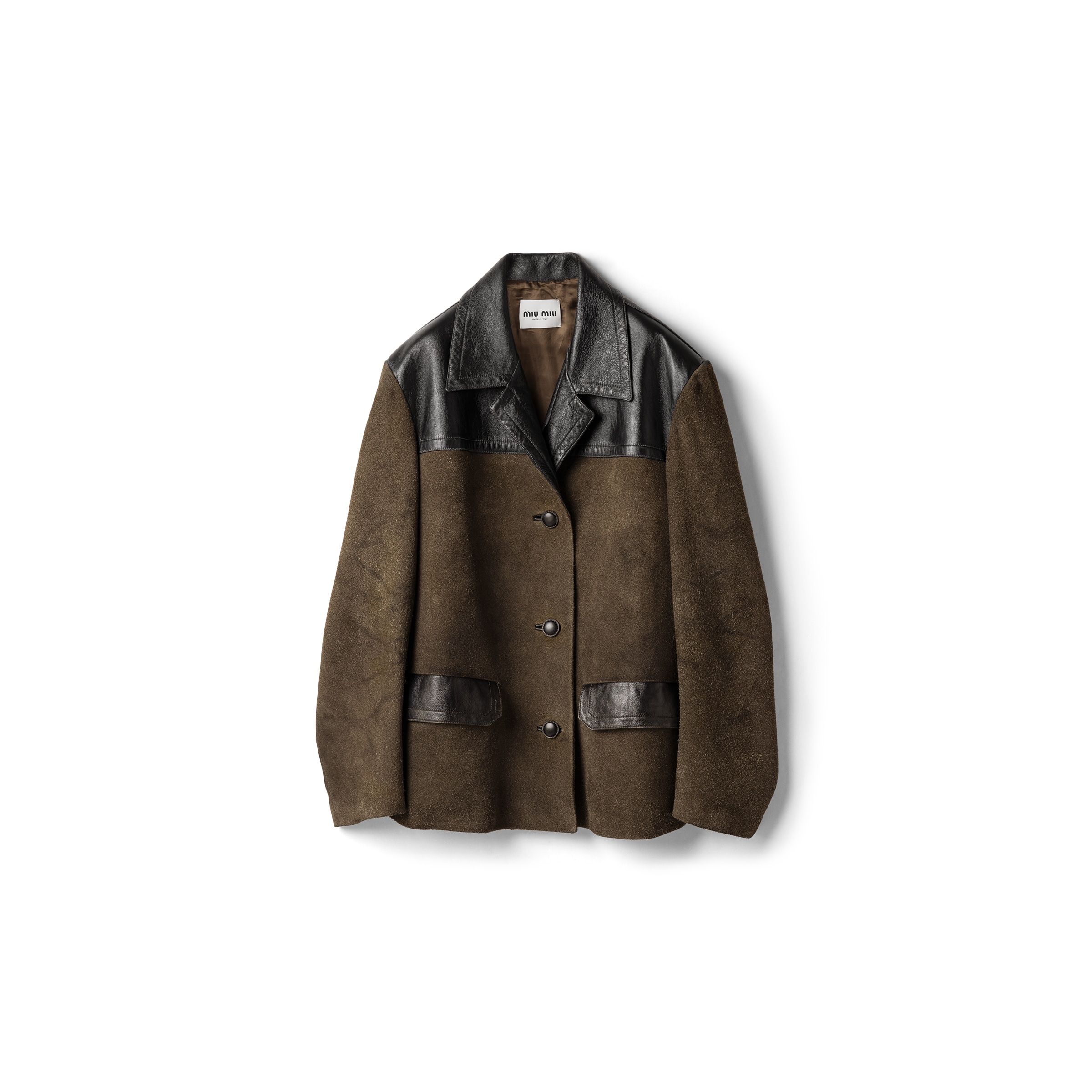 Miu Miu Suede Jacket In Brown