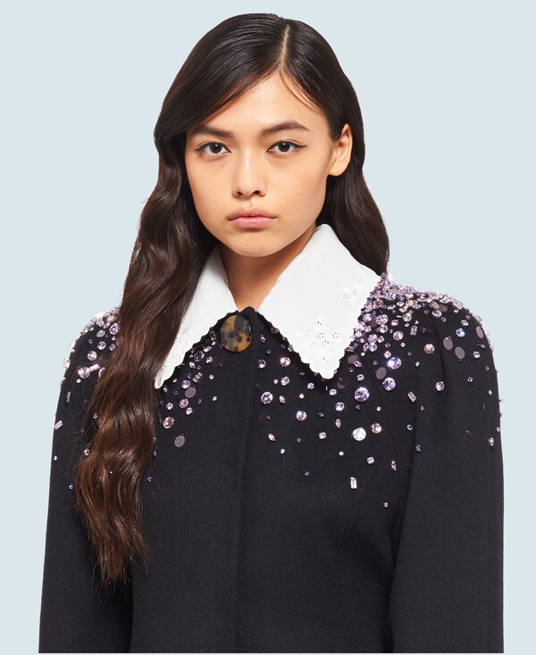 Miu miu crystal embellished coat Clearance