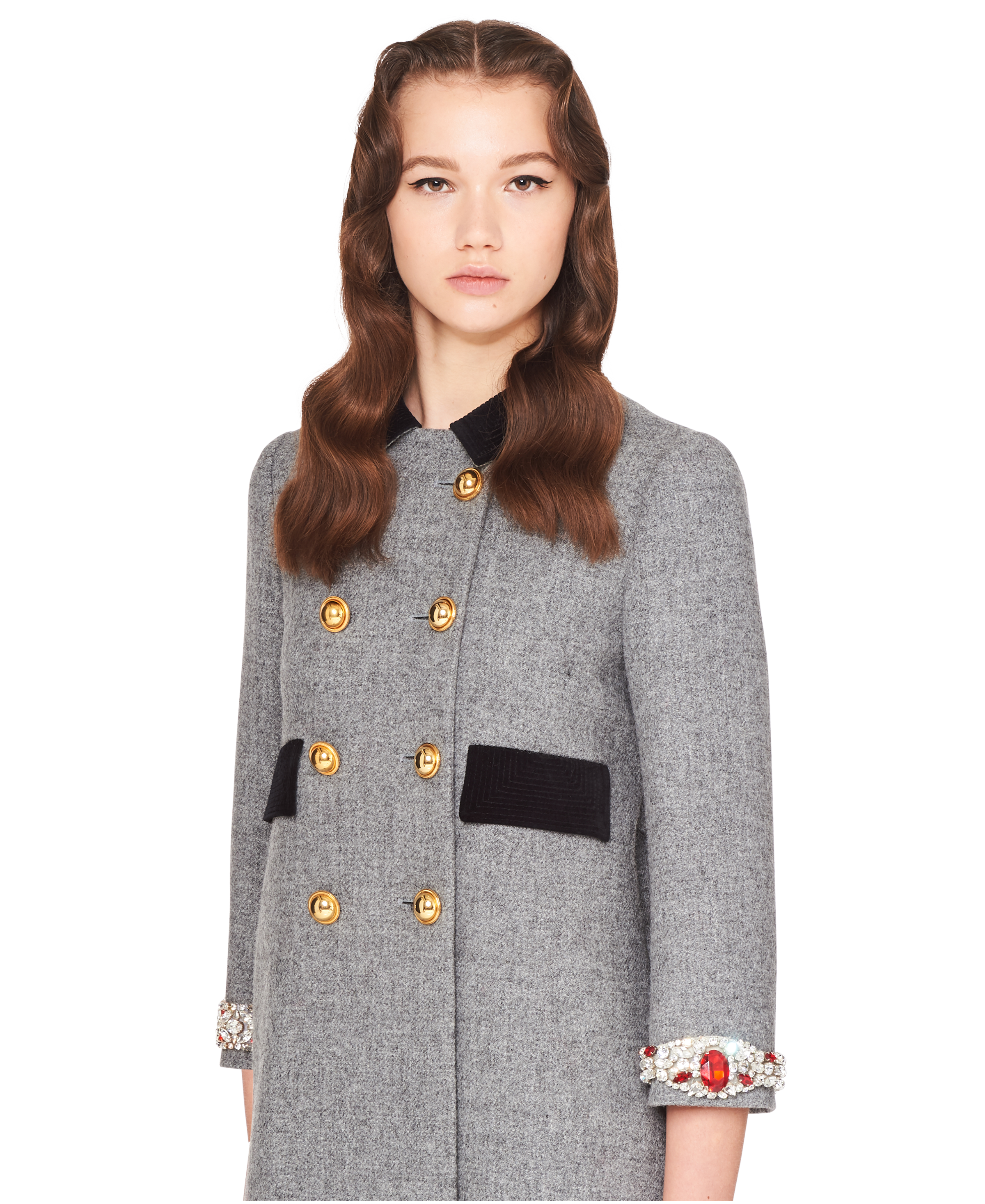 Miu miu shetland pied de poule coat clearance