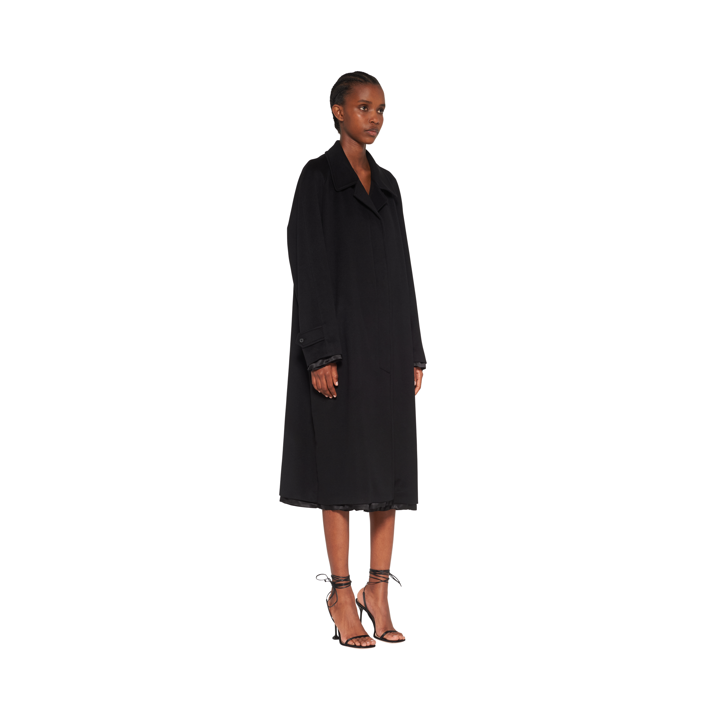 MIU MIU | BLACK SINGLE-BREASTED VELOUR COAT コート Black Single-breasted Velour Coat | Miu Miu