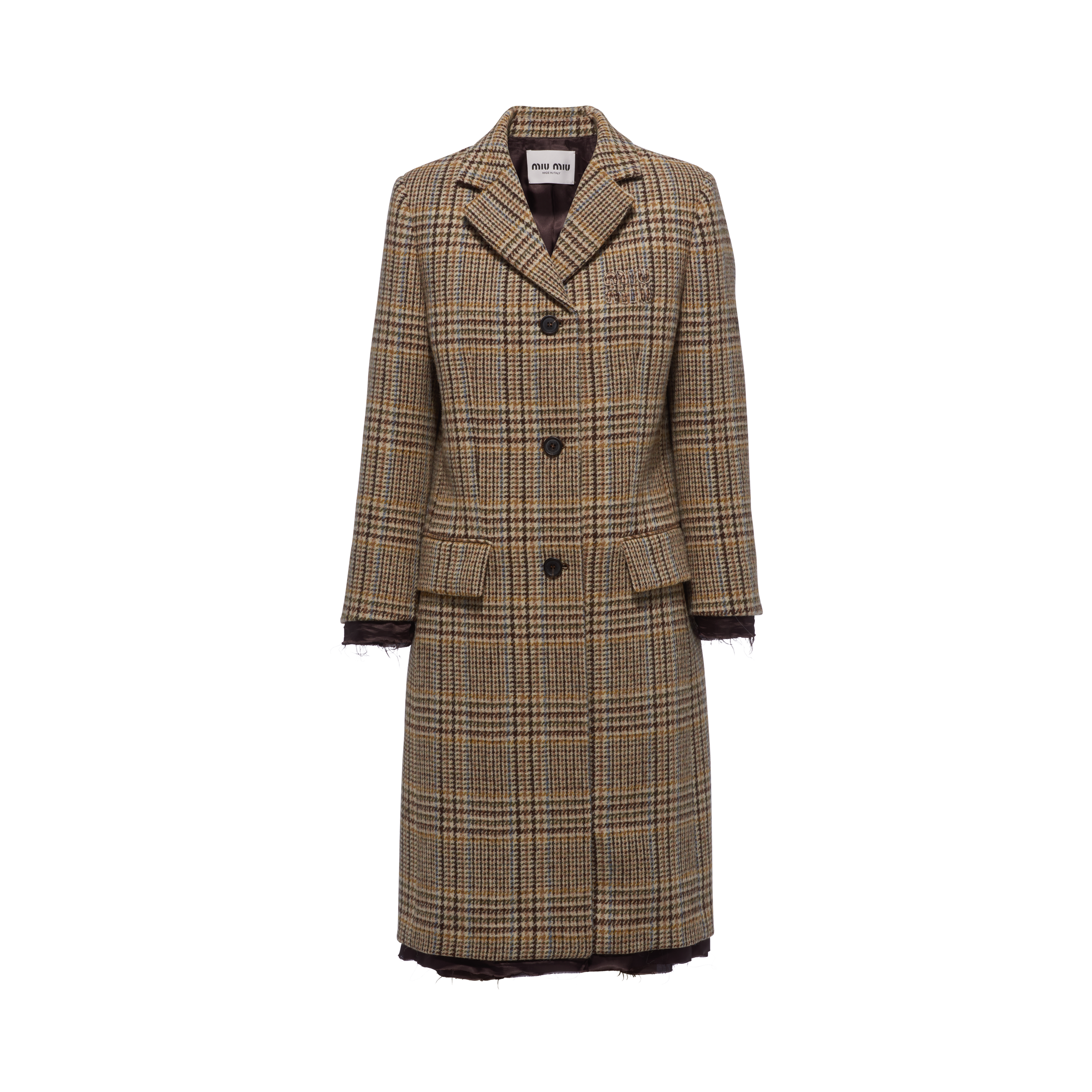 Miu miu shop plaid coat
