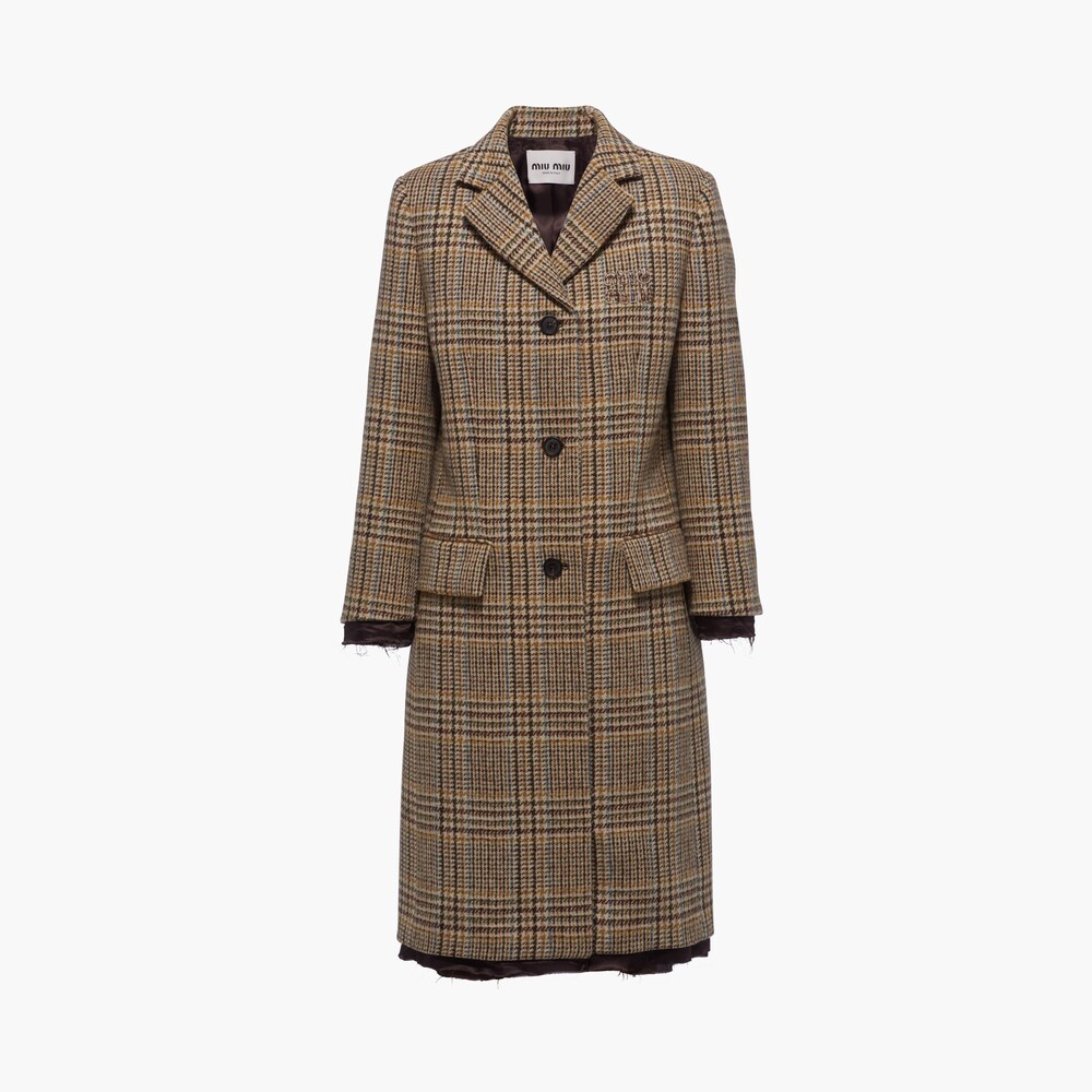 undefined | Single-breasted plaid coat