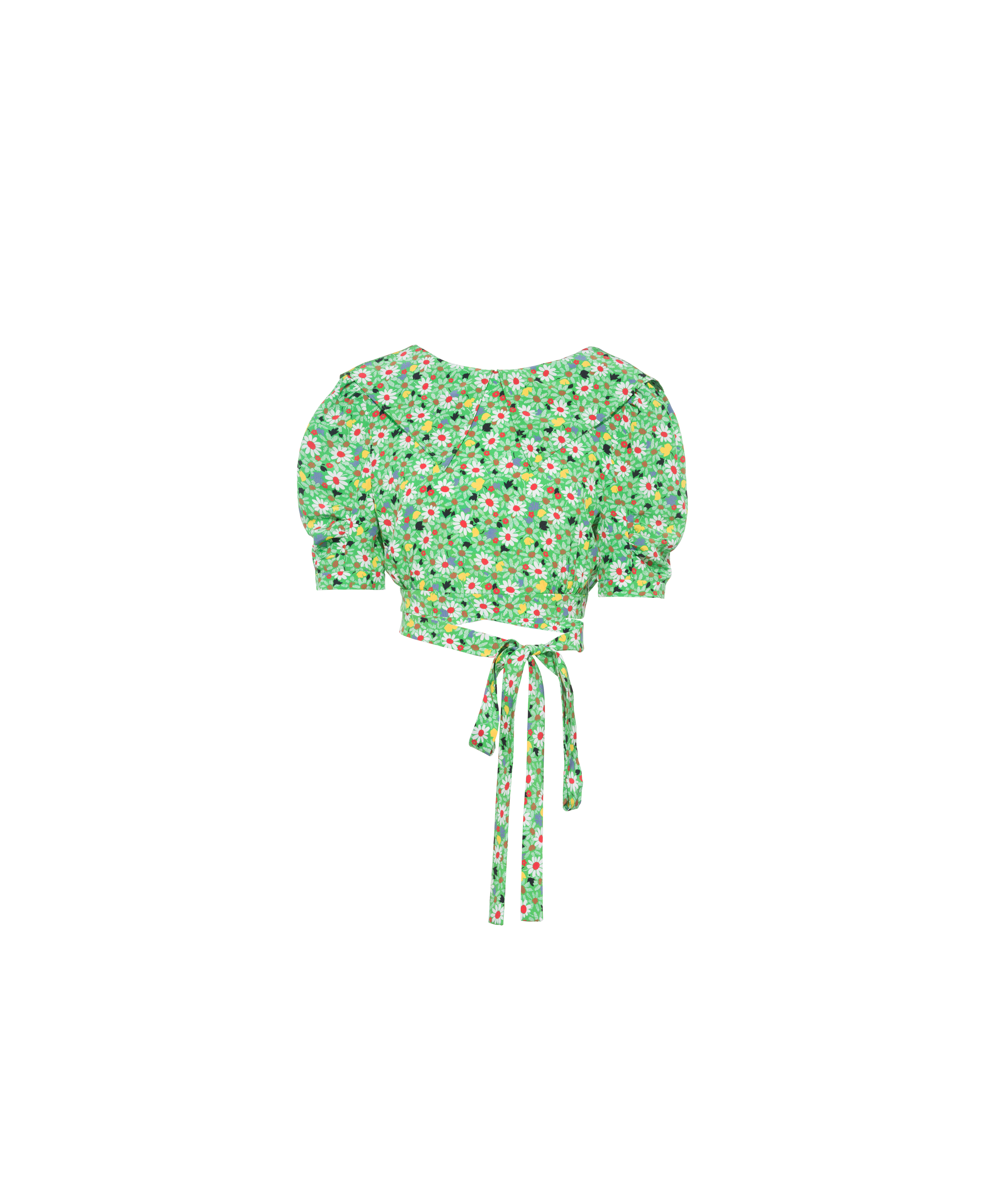 Printed marocain top Green | Miu Miu Printed marocain top